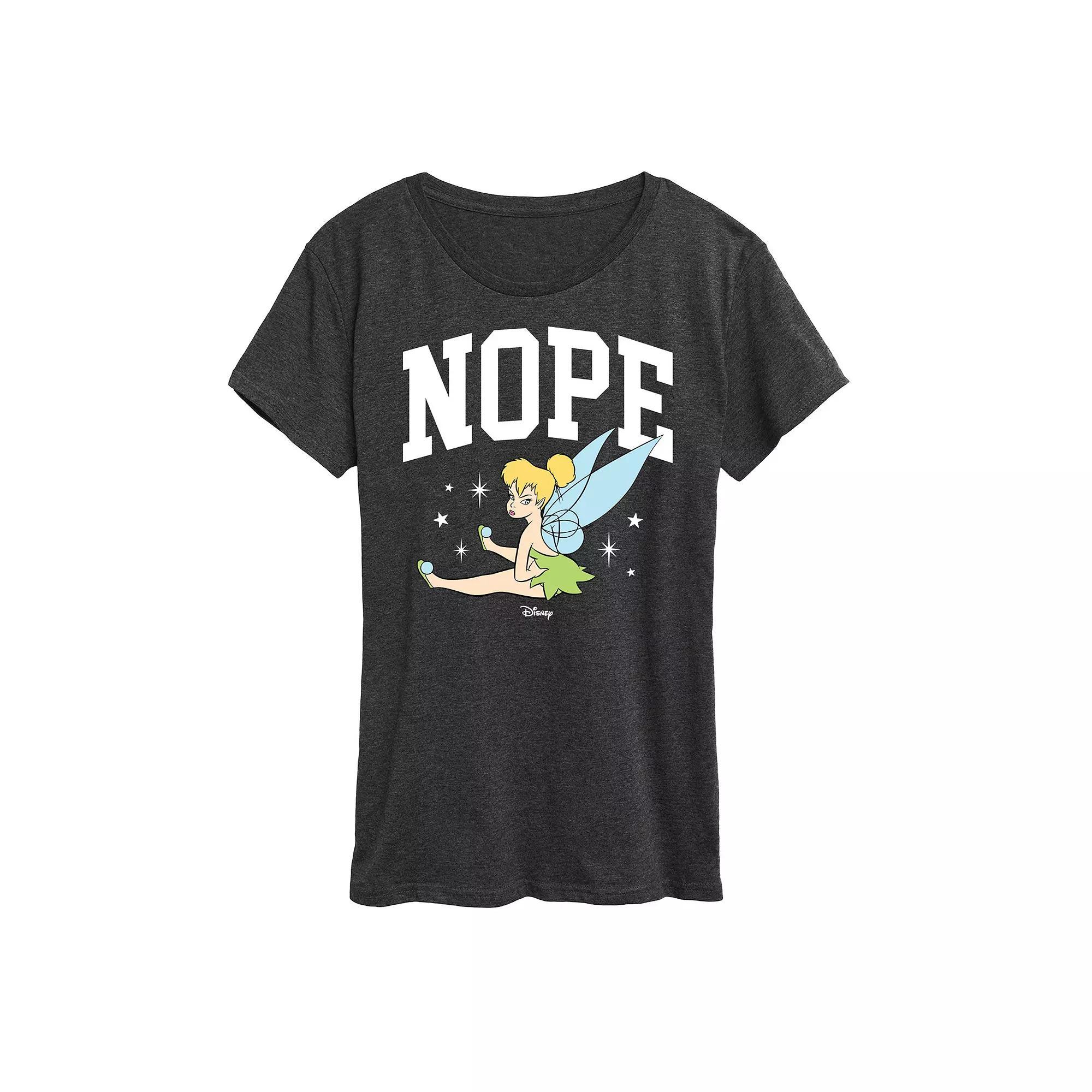 Disney's Tinker Women's Bell Nope Graphic Tee, Girl's, Size: XXL, Heather Grey Product Image