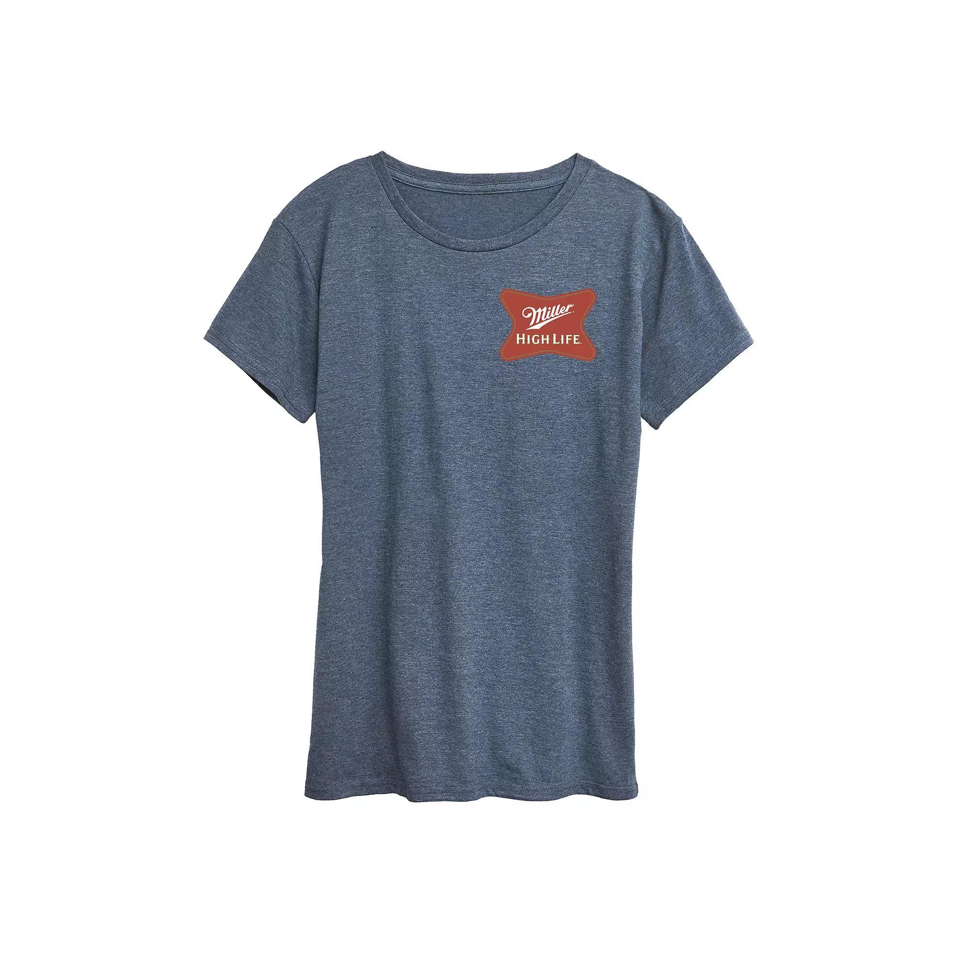 Womens Line Drawing Sea Turtle Graphic Tee Grey Blue Product Image