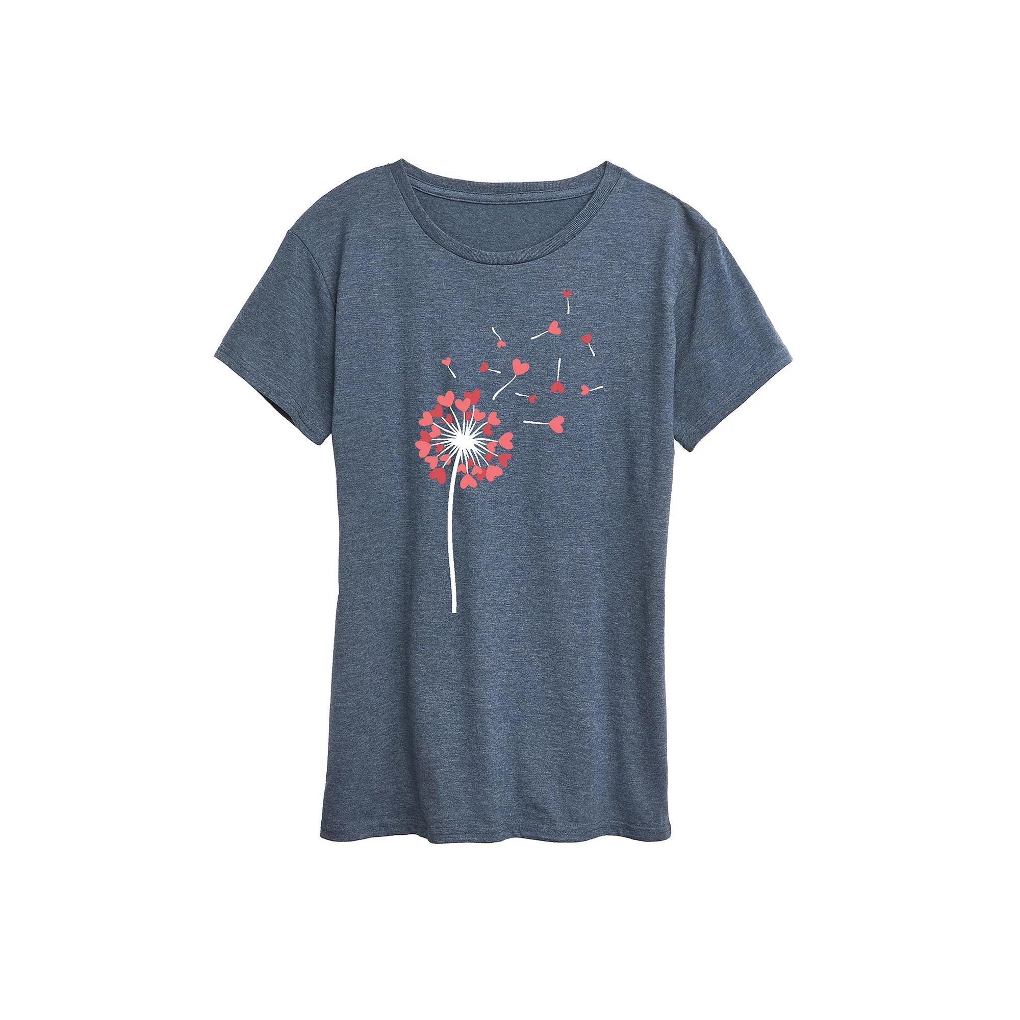 Womens Dandelion Hearts Graphic Tee Blue Product Image
