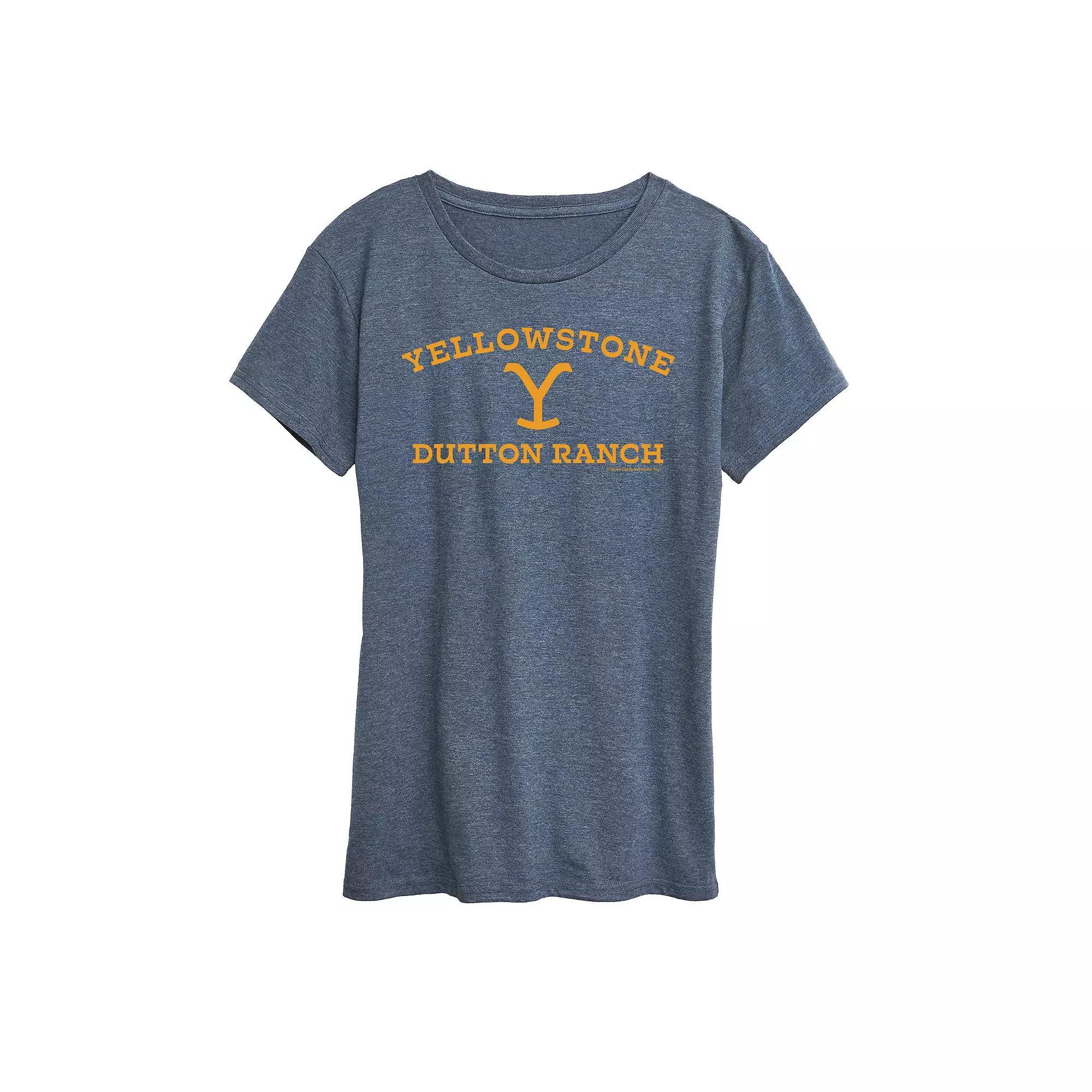 Womens Be Happy Script Graphic Tee, Girls Grey Blue Product Image