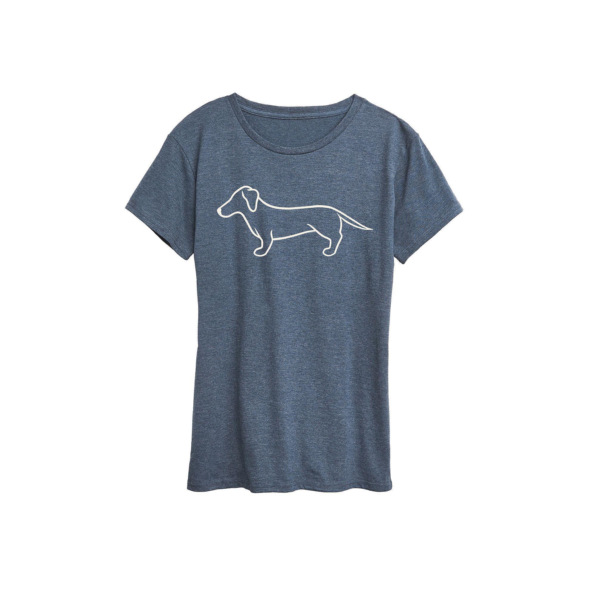Womens Line Drawing Sea Turtle Graphic Tee Grey Blue Product Image