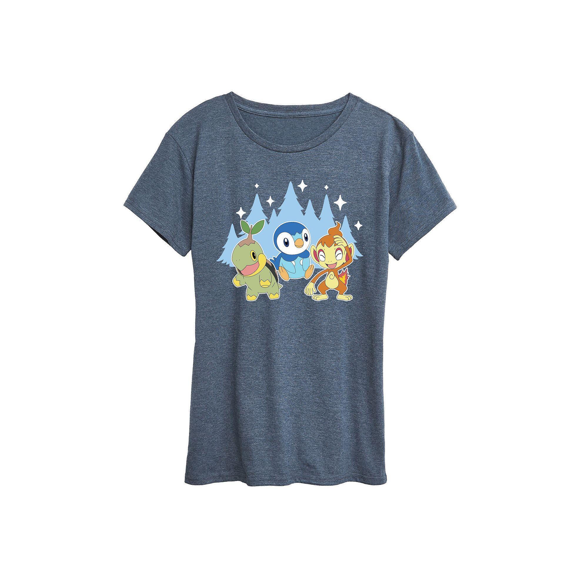 Womens Game Day Football Graphic Tee, Girls Grey Blue Product Image