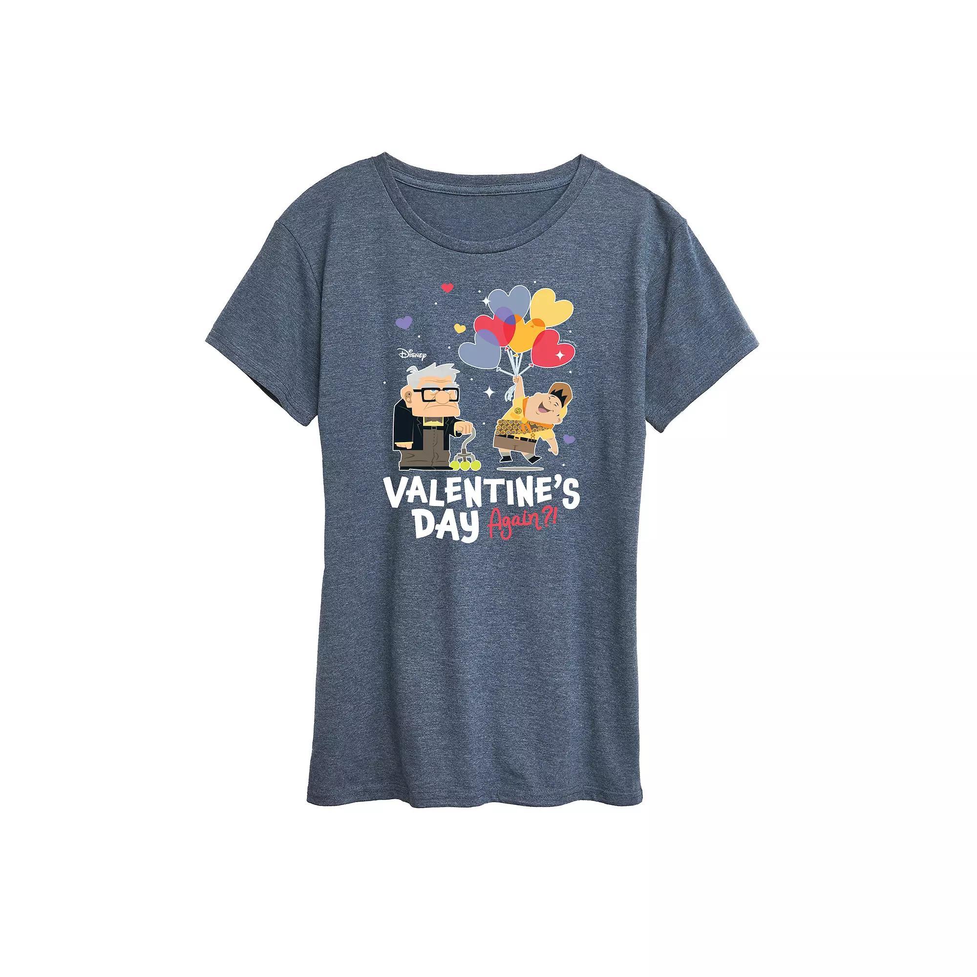 Disney / Pixar's Up Women's Valentine's Day Again Graphic Tee, Size: XXL, Heather Grey Product Image