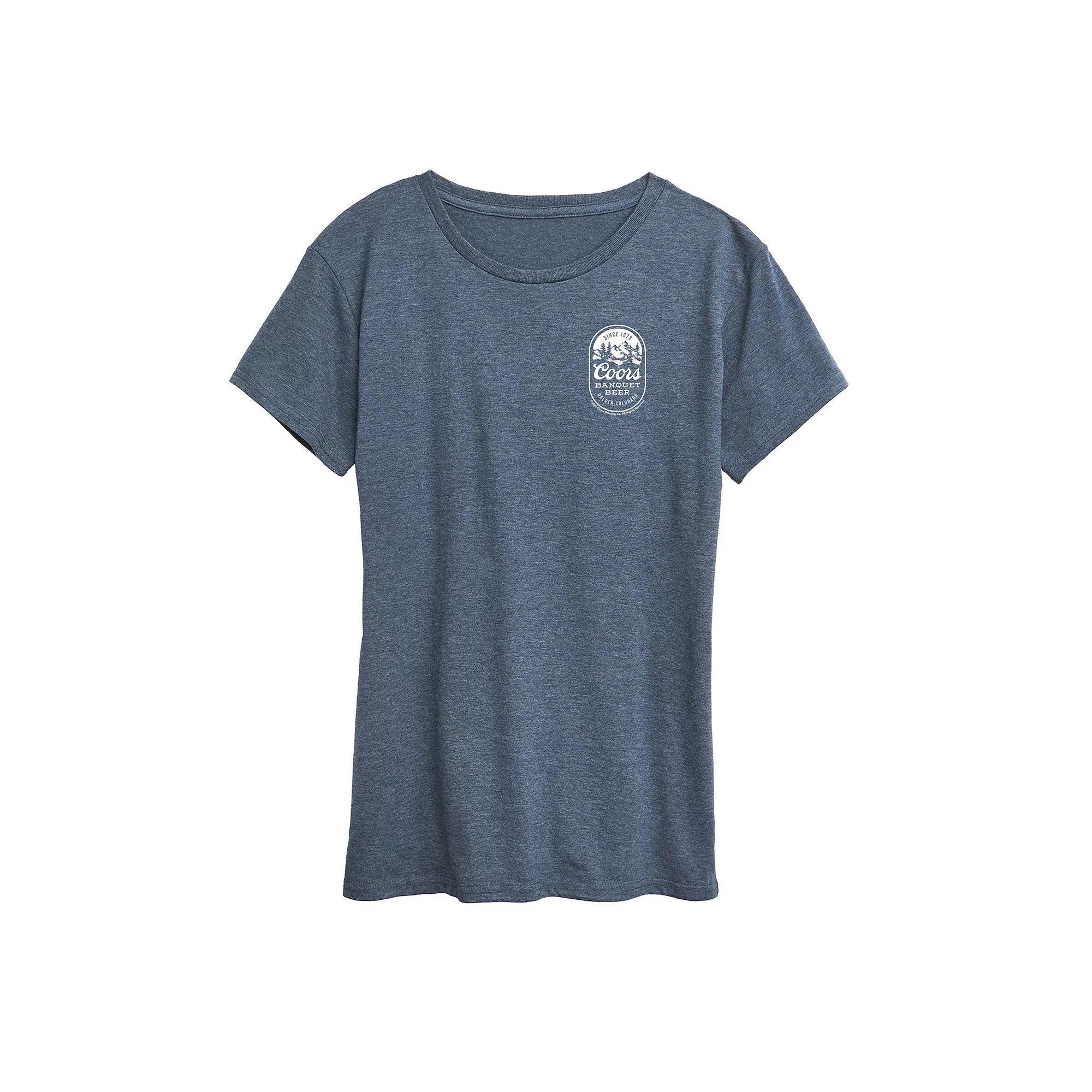 Women's Coors Banquet Mountains Graphic Tee, Size: Medium, Grey Blue Product Image
