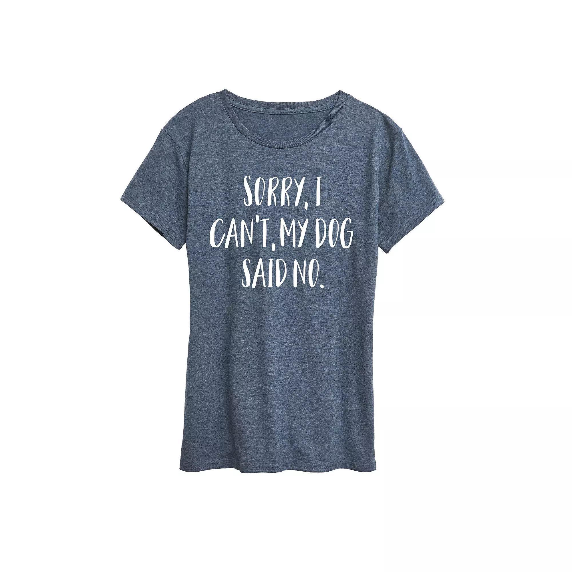 Womens Cant Dog Said No Graphic Tee, Girls Grey Blue Product Image