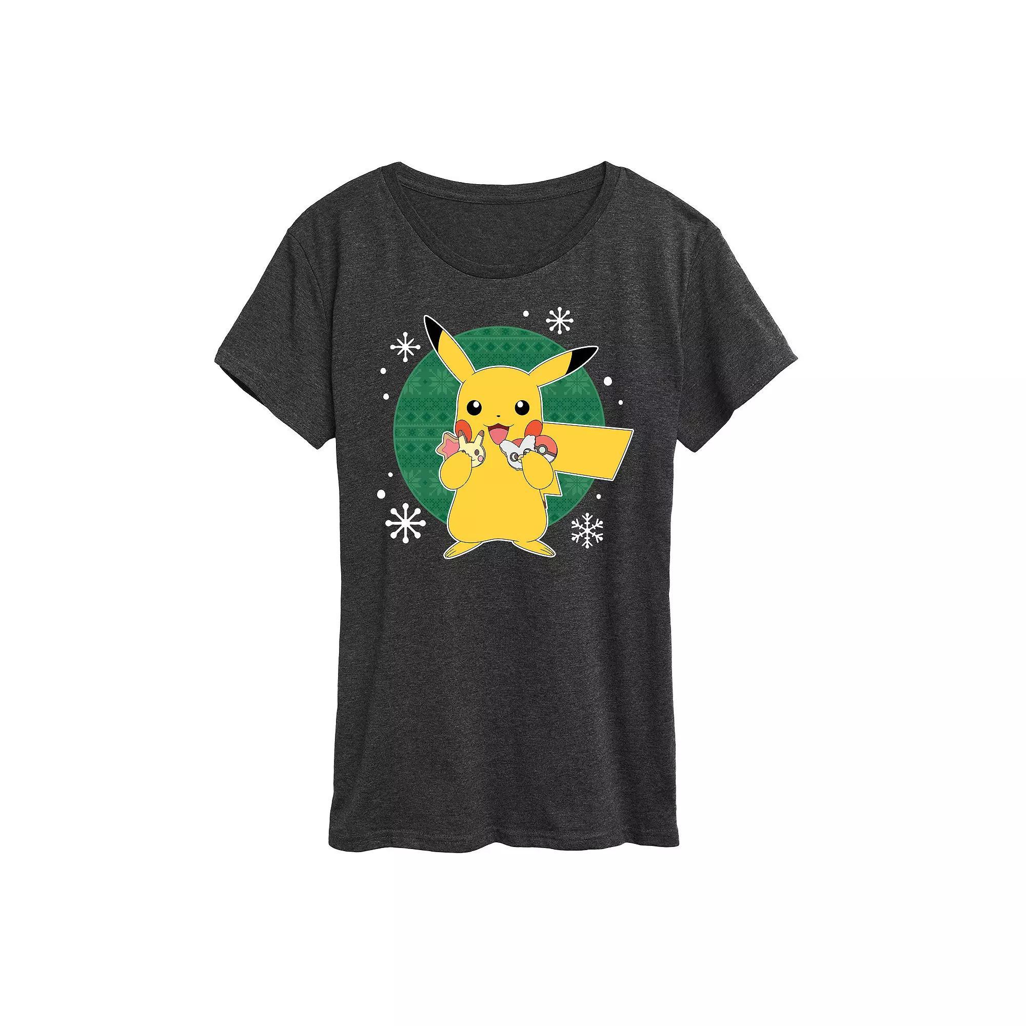 Womens Pokemon Official Cookie Taster Tee, Girls Grey Wine Product Image
