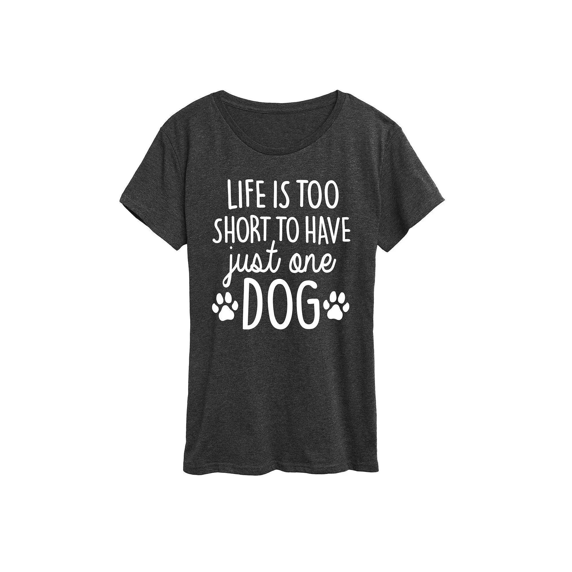 Womens Coffee Camping And Dogs Graphic Tee Heather Grey Product Image