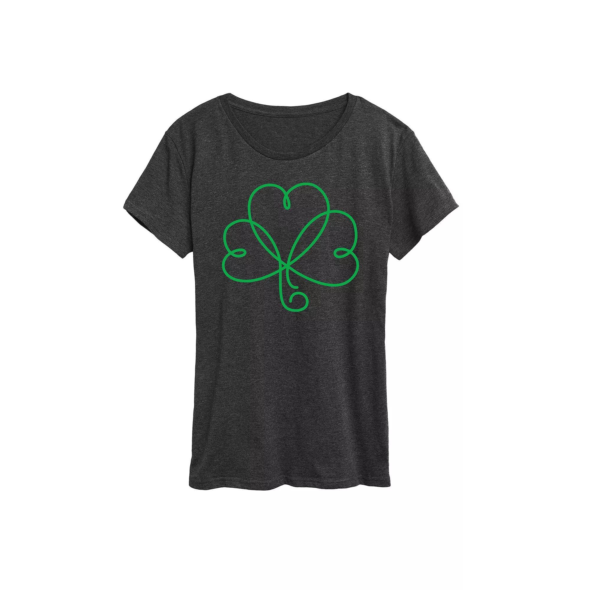Womens Lotus Flower Outline Graphic Tee Heather Grey Product Image
