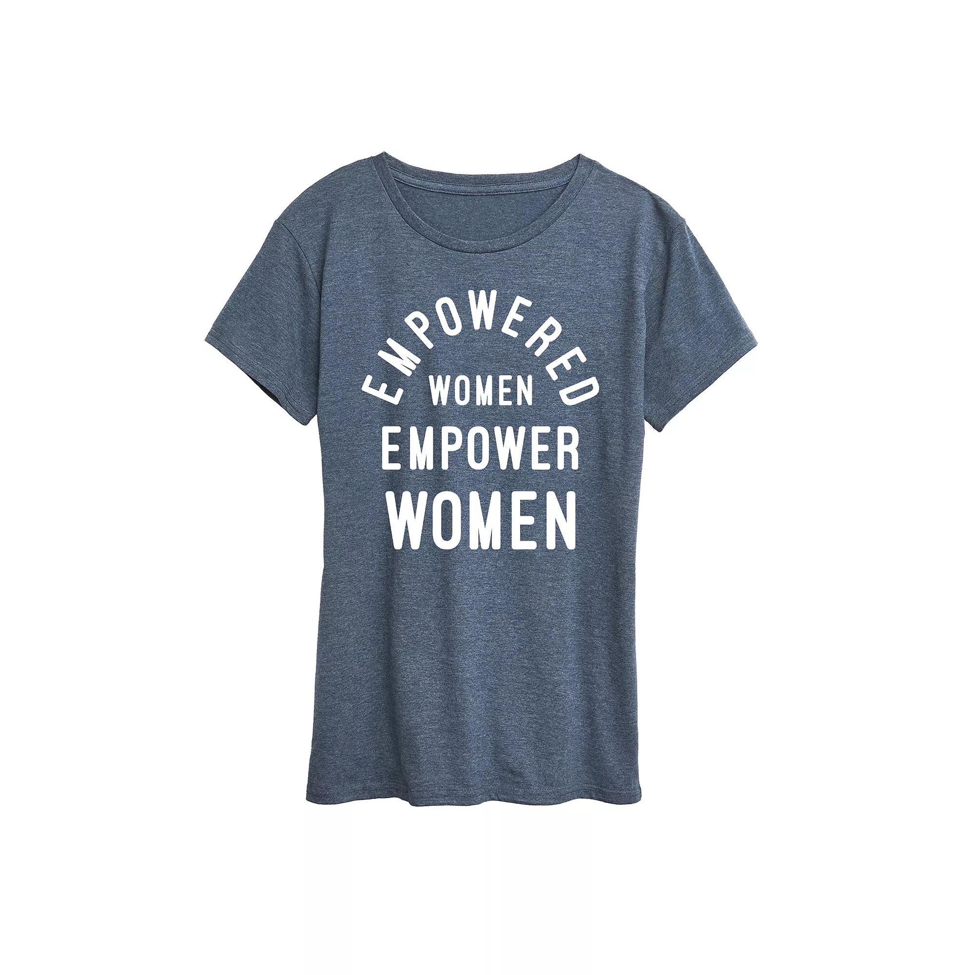 Womens Empowered Women Graphic Tee Grey Blue Product Image