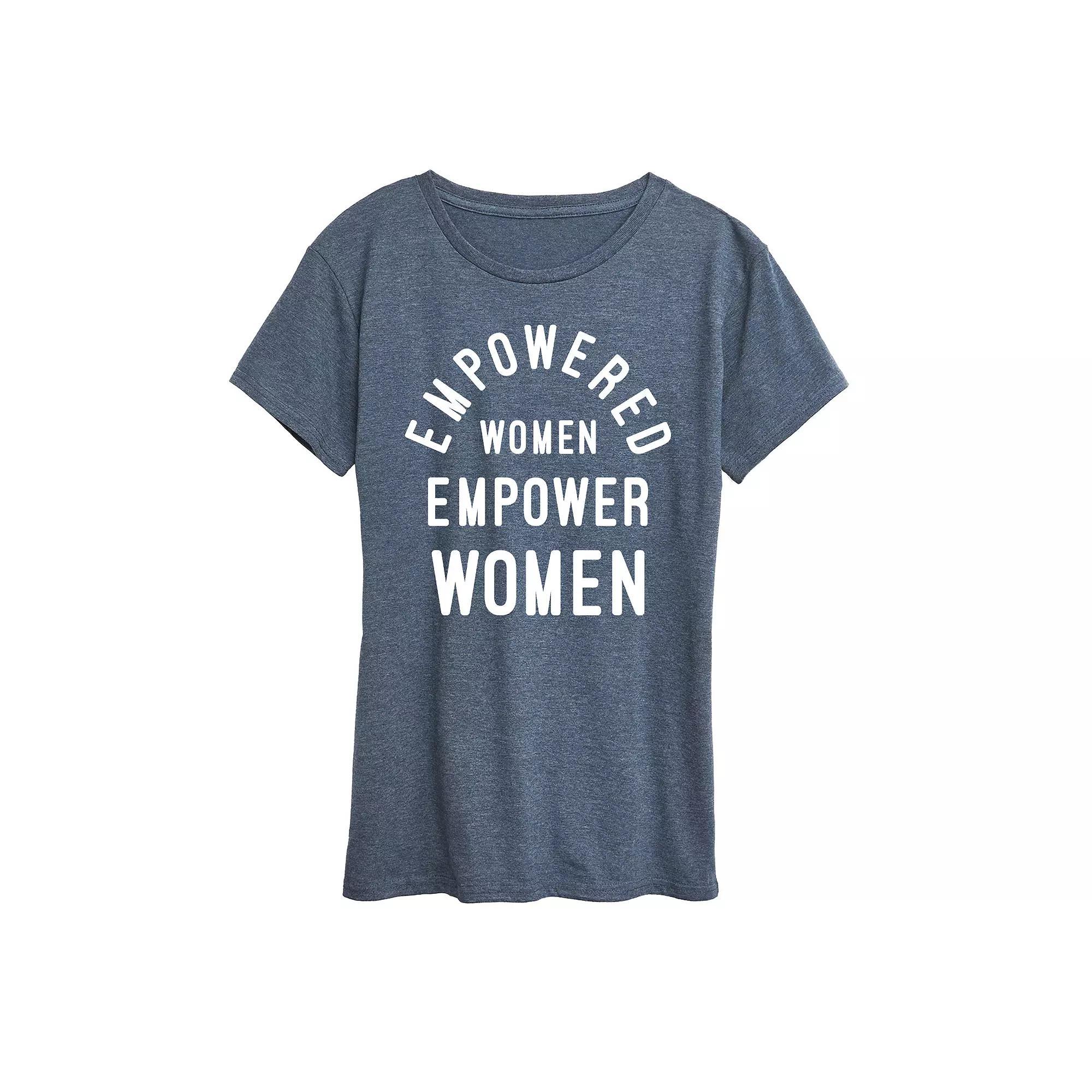 Womens Empowered Women Graphic Tee Grey Blue Product Image