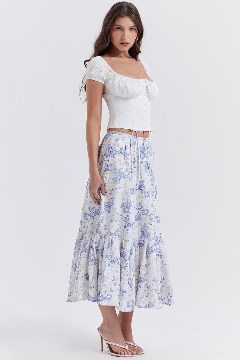 Aitana  blue print midi skirt Product Image