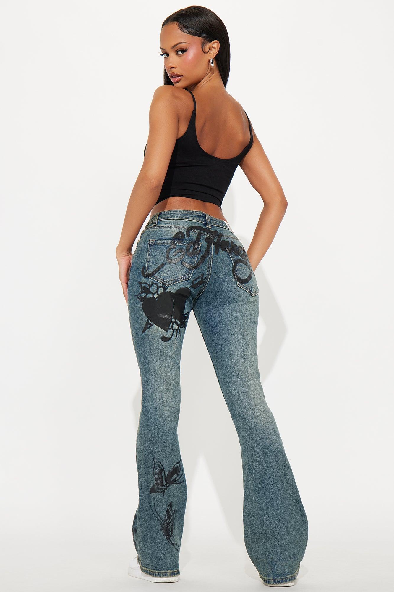 Ed Hardy Tattoo Bootcut Jeans - Medium Wash Product Image