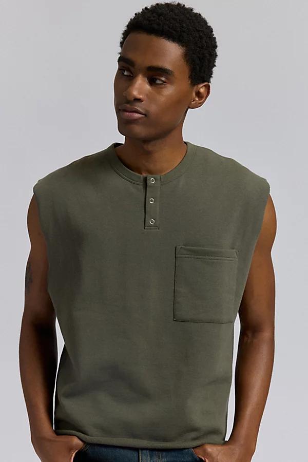 BDG Raw Cut Sleeveless Pocket Henley Tee Mens at Urban Outfitters Product Image