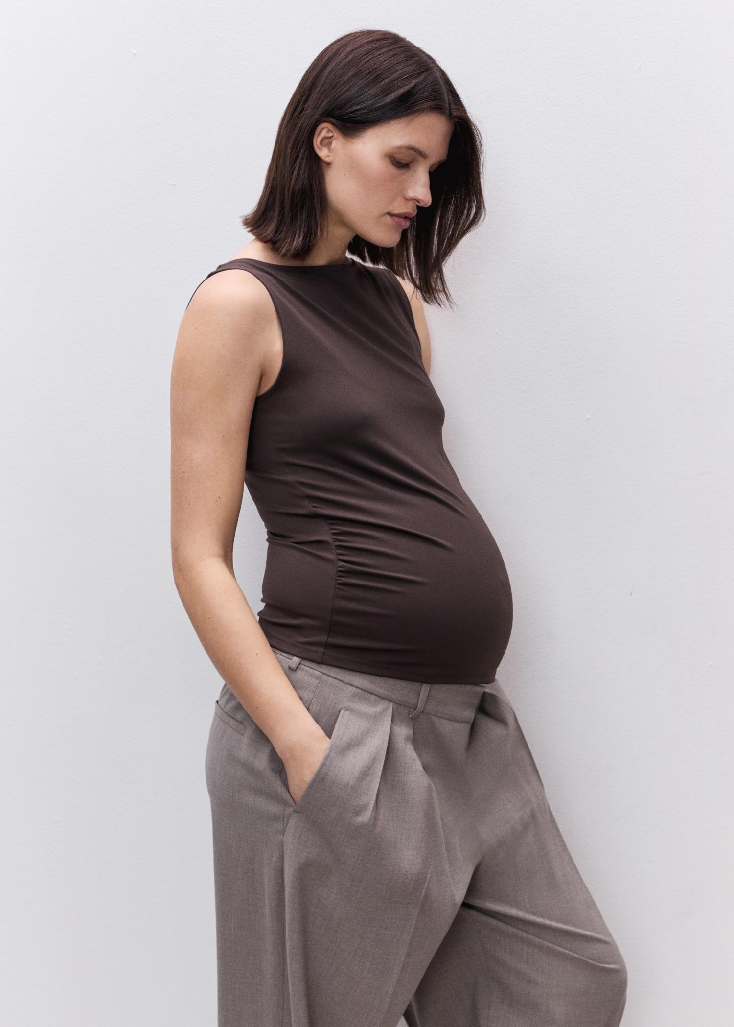 Ruched boat-neck top - Women | MANGO USA Product Image