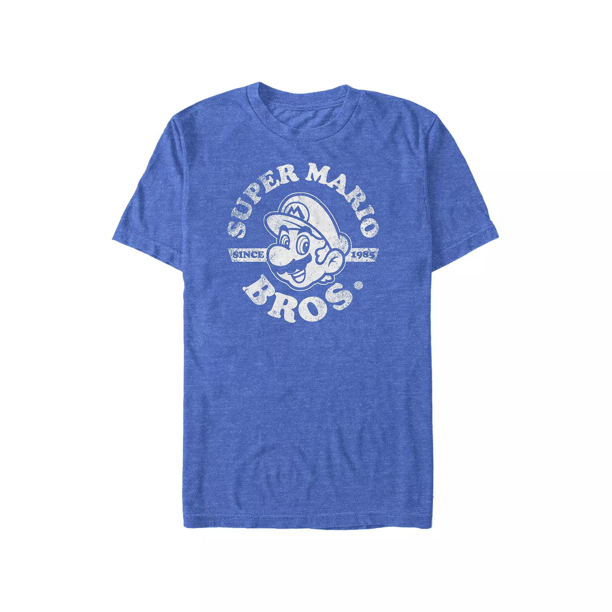 Big & Tall Super Mario Bros Since 1985 Graphic Tee, Men's, Size: 3XL, Royal Grey Product Image