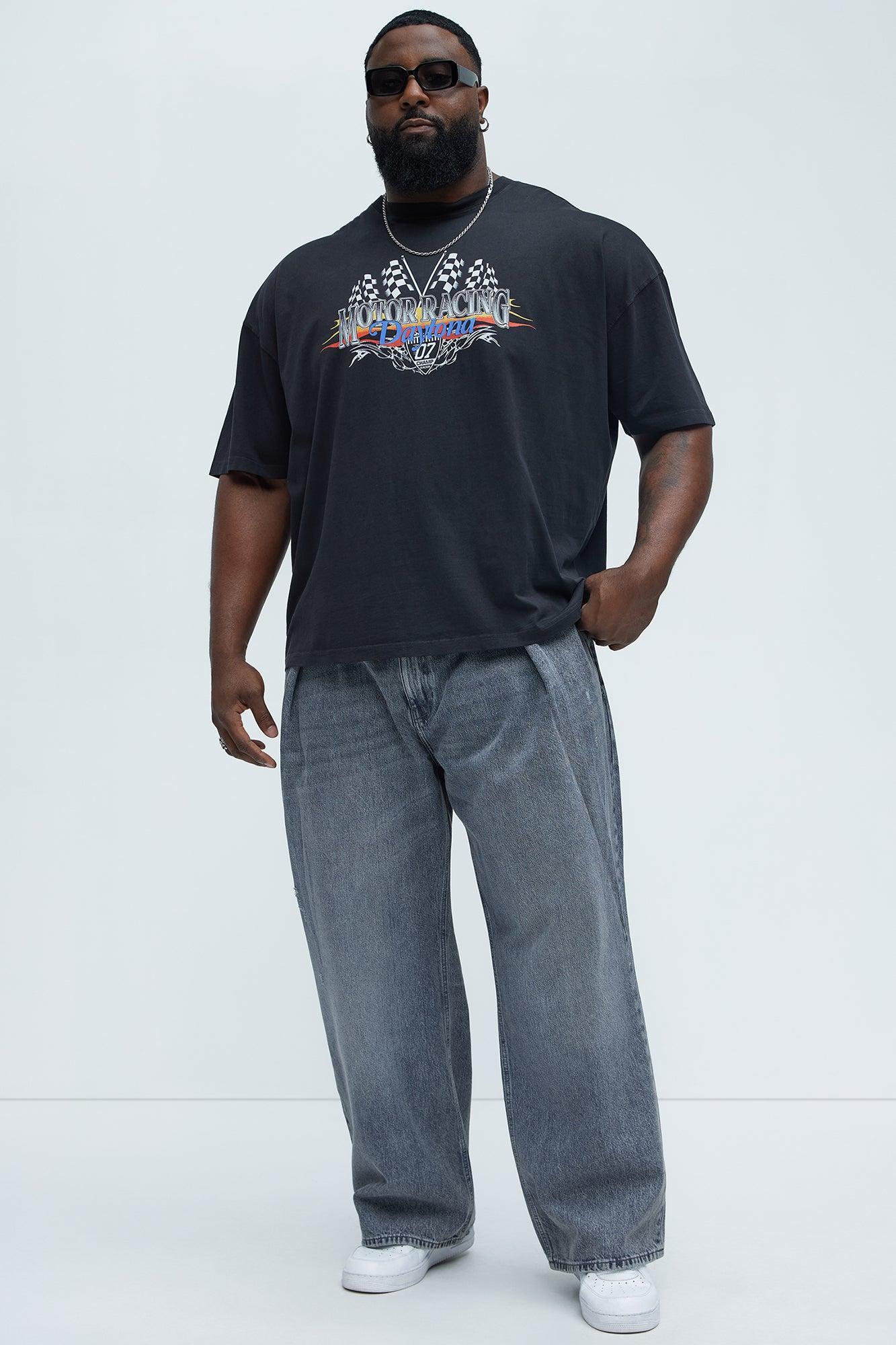 Motor Racing Daytona Oversized Short Sleeve Tee - Black Product Image