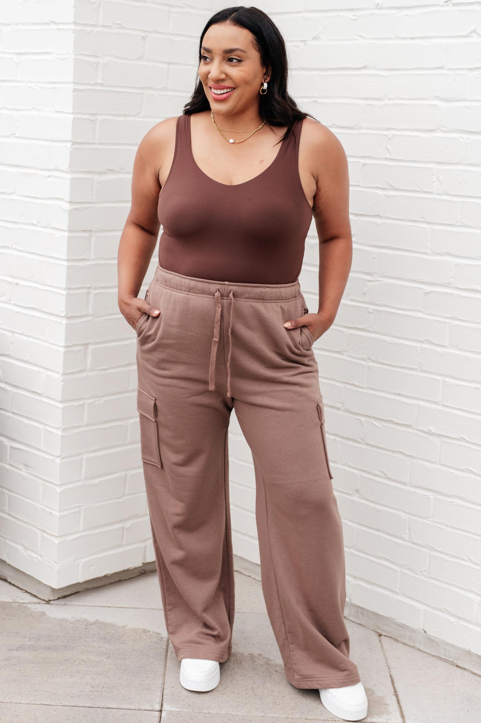 Chase the Pace Wide Leg Bottom in Taupe Product Image