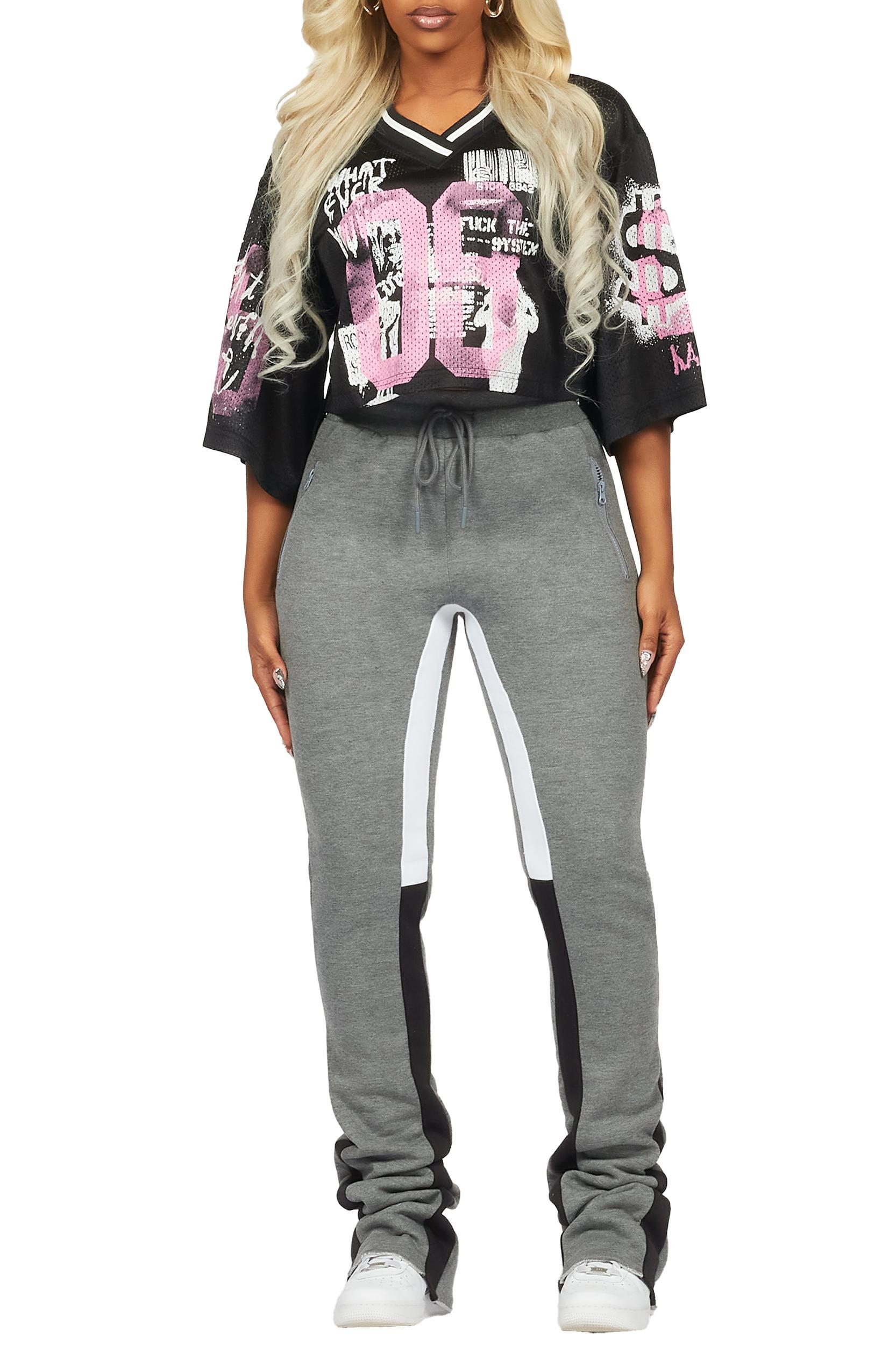 Shyanne Black/Grey Jersey Trackset Female Product Image