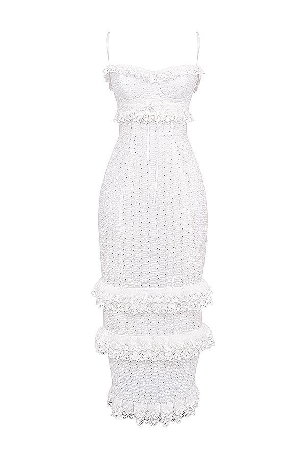 Eve  white broderie maxi dress Product Image