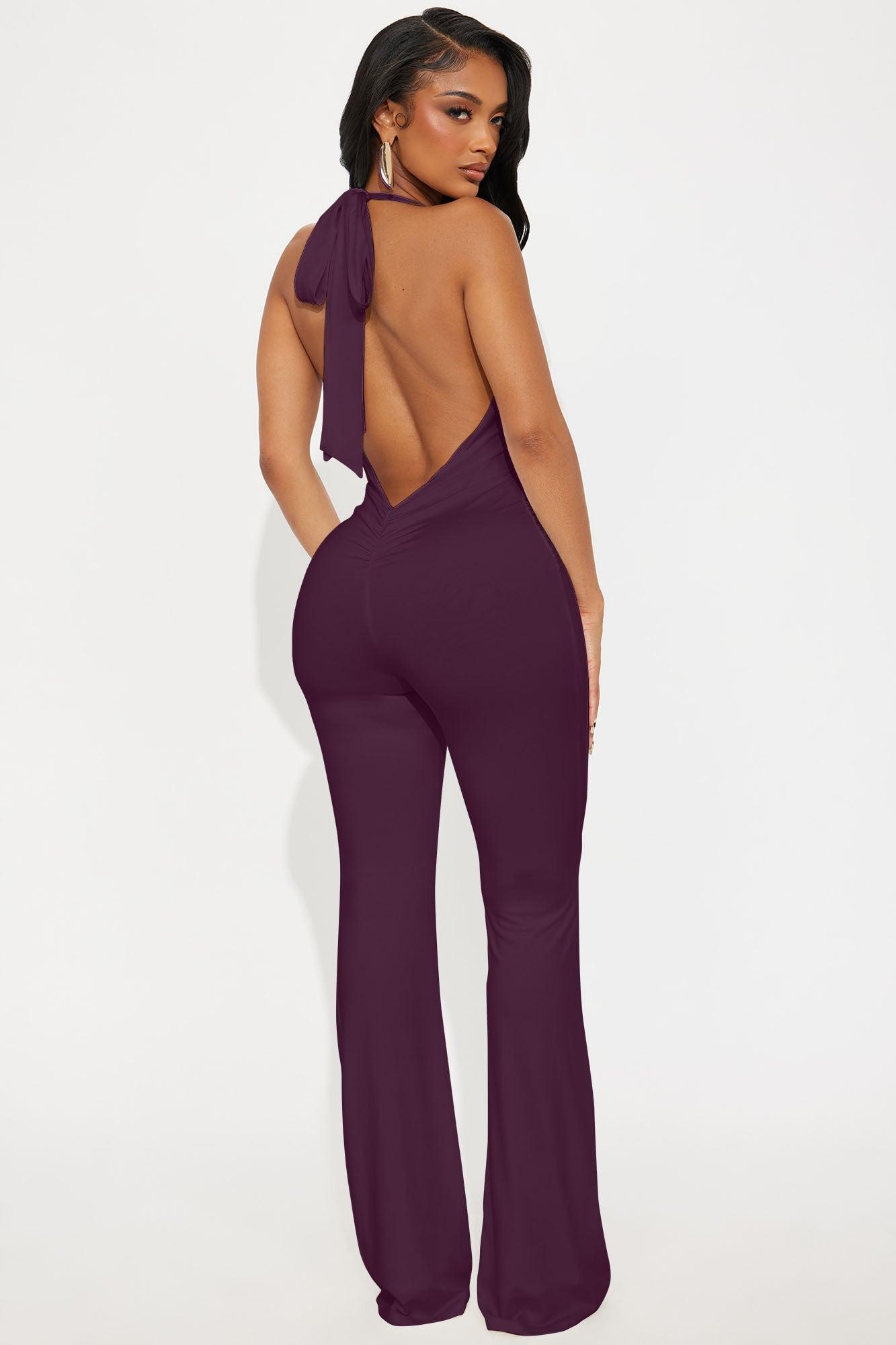 Mariana Flare Leg Jumpsuit - Plum Product Image