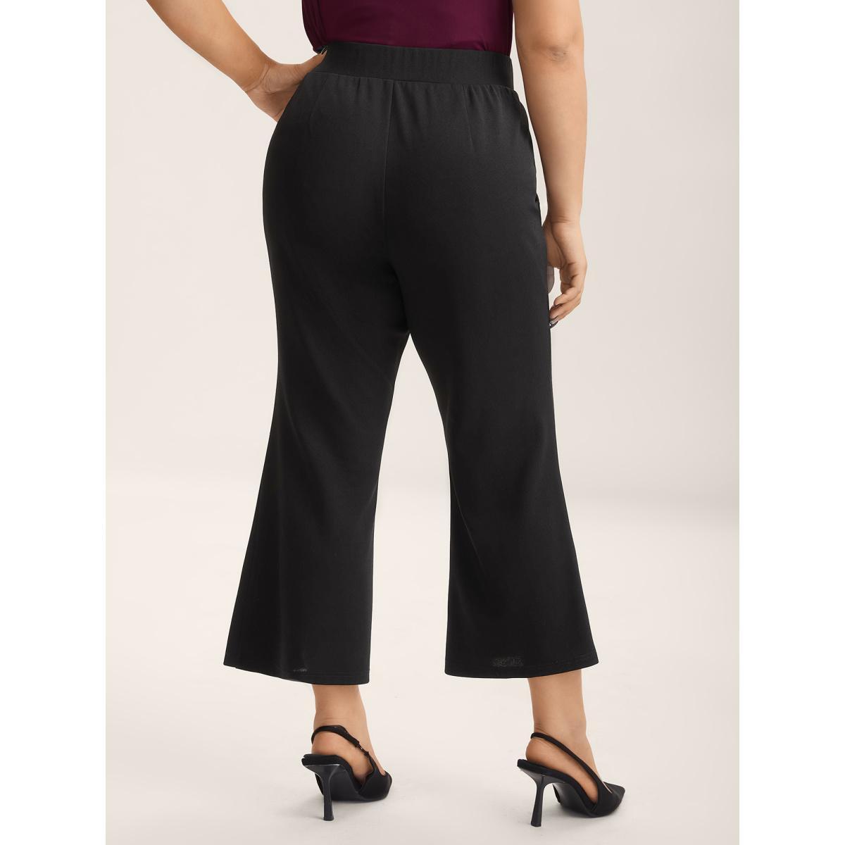 Plus Size Seamed Bootcut Mid-Rise Pants Women Black At the Office Bootcut Mid Rise Work Pants BloomChic 10/M Product Image