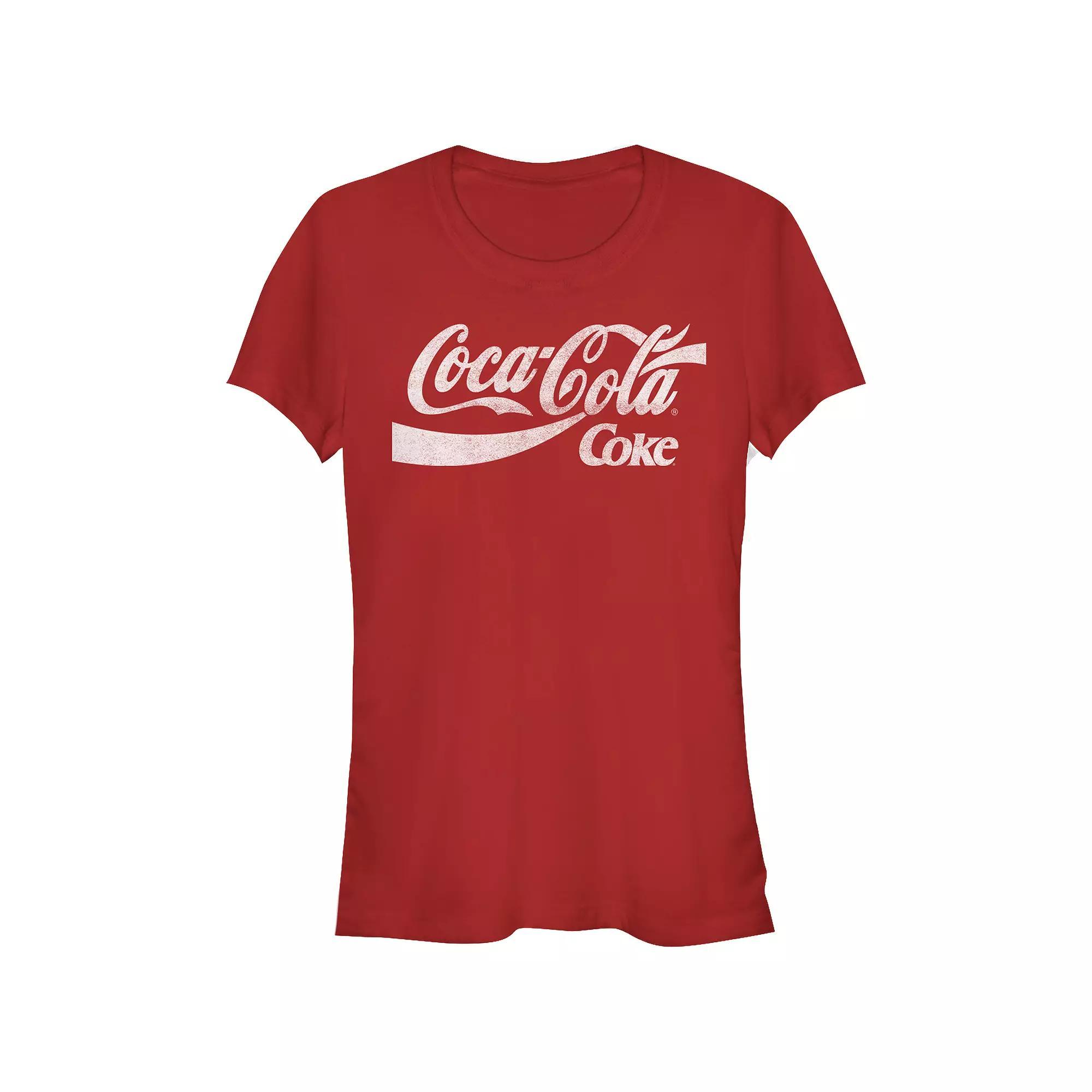 Juniors' Coca-Cola Twin Coke Logos Fitted Graphic Tee, Girl's, Size: XL, Red Product Image