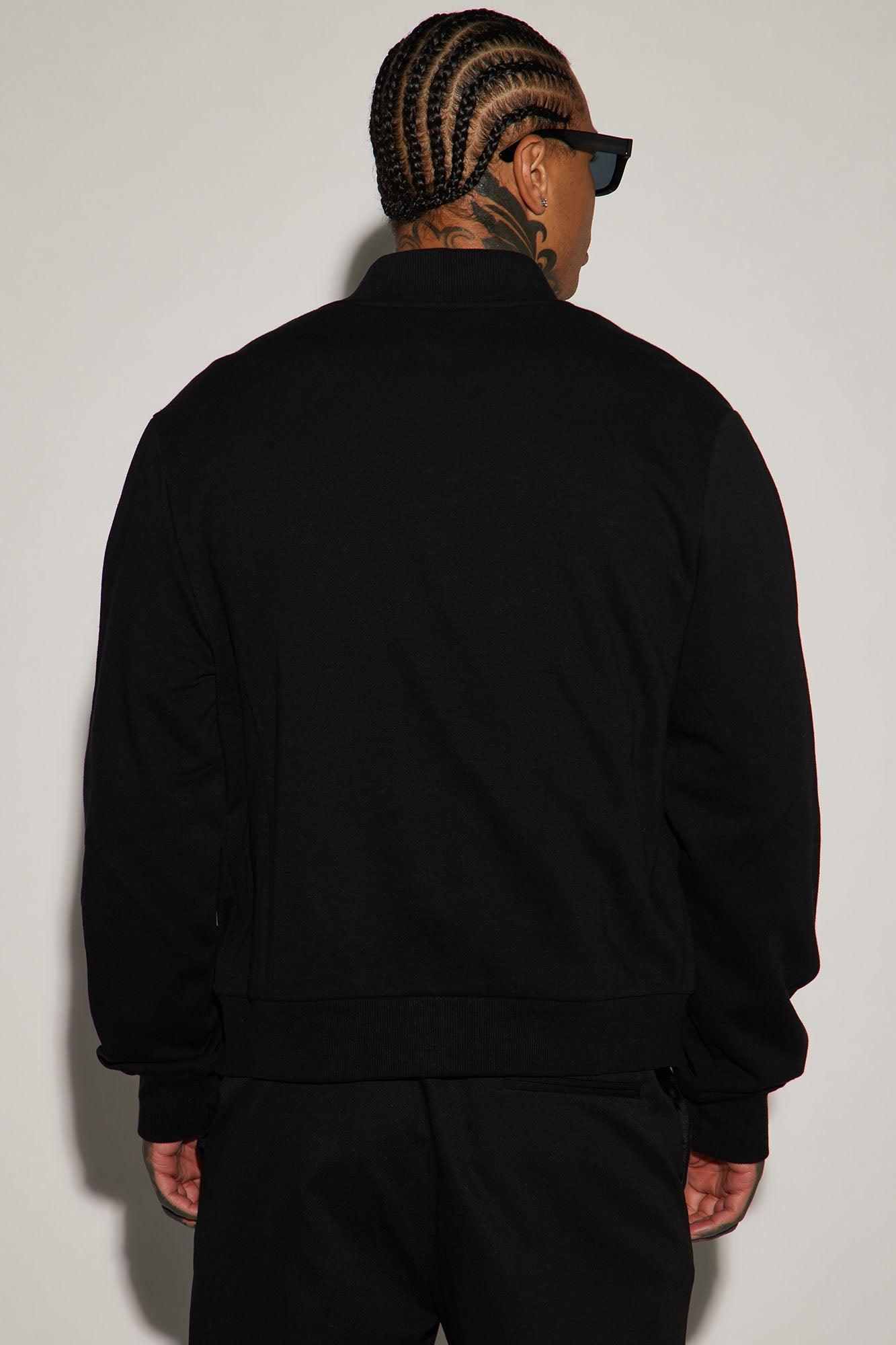 Tyson Fleece Bomber Jacket - Black Product Image