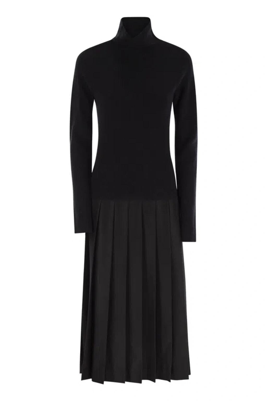FABIANA FILIPPI Platinum Dress With Flannel Skirt In Black Product Image