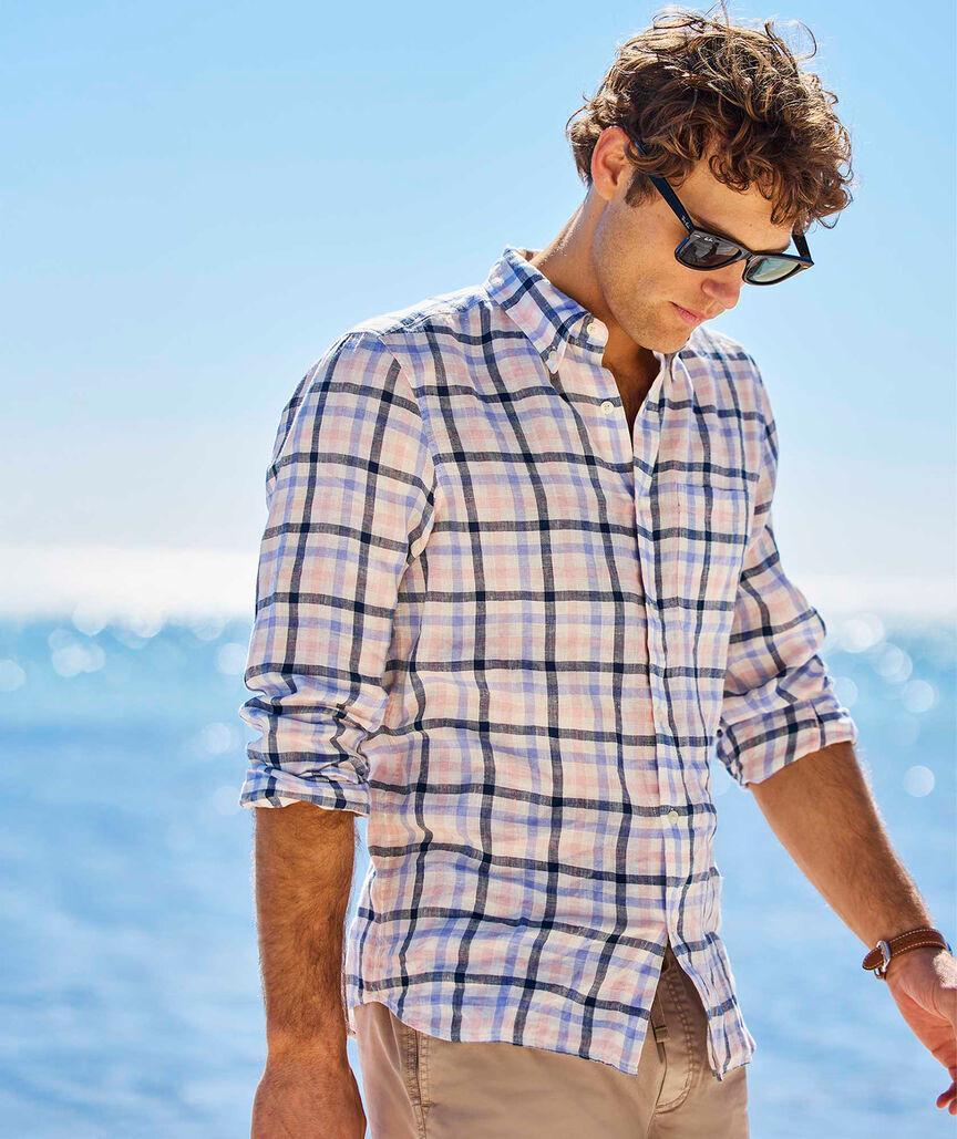 Windward Tattersall Linen Shirt Product Image