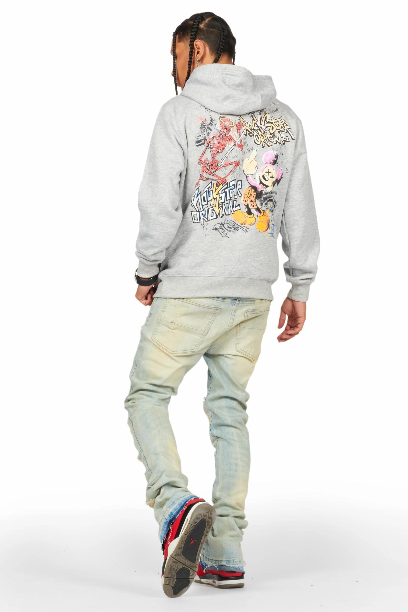 Holibert Light Blue Stacked Flare Jean Male Product Image