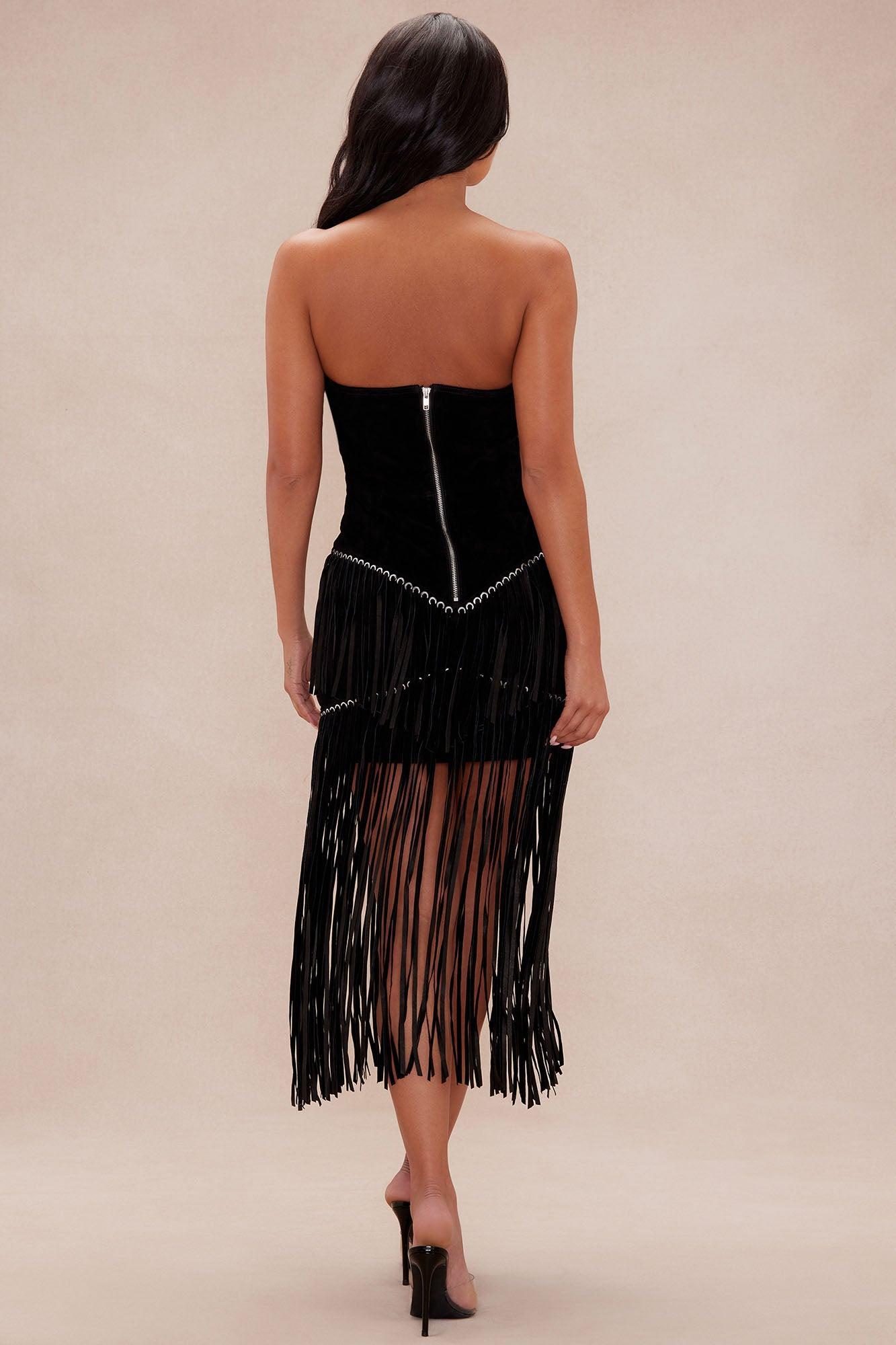 Suede Sarah Mini Dress - Black Product Image