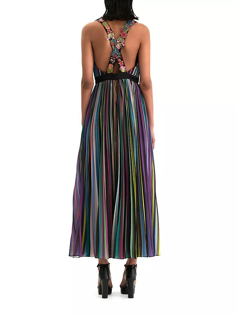 Rainbow Pleated Maxi Dress Product Image