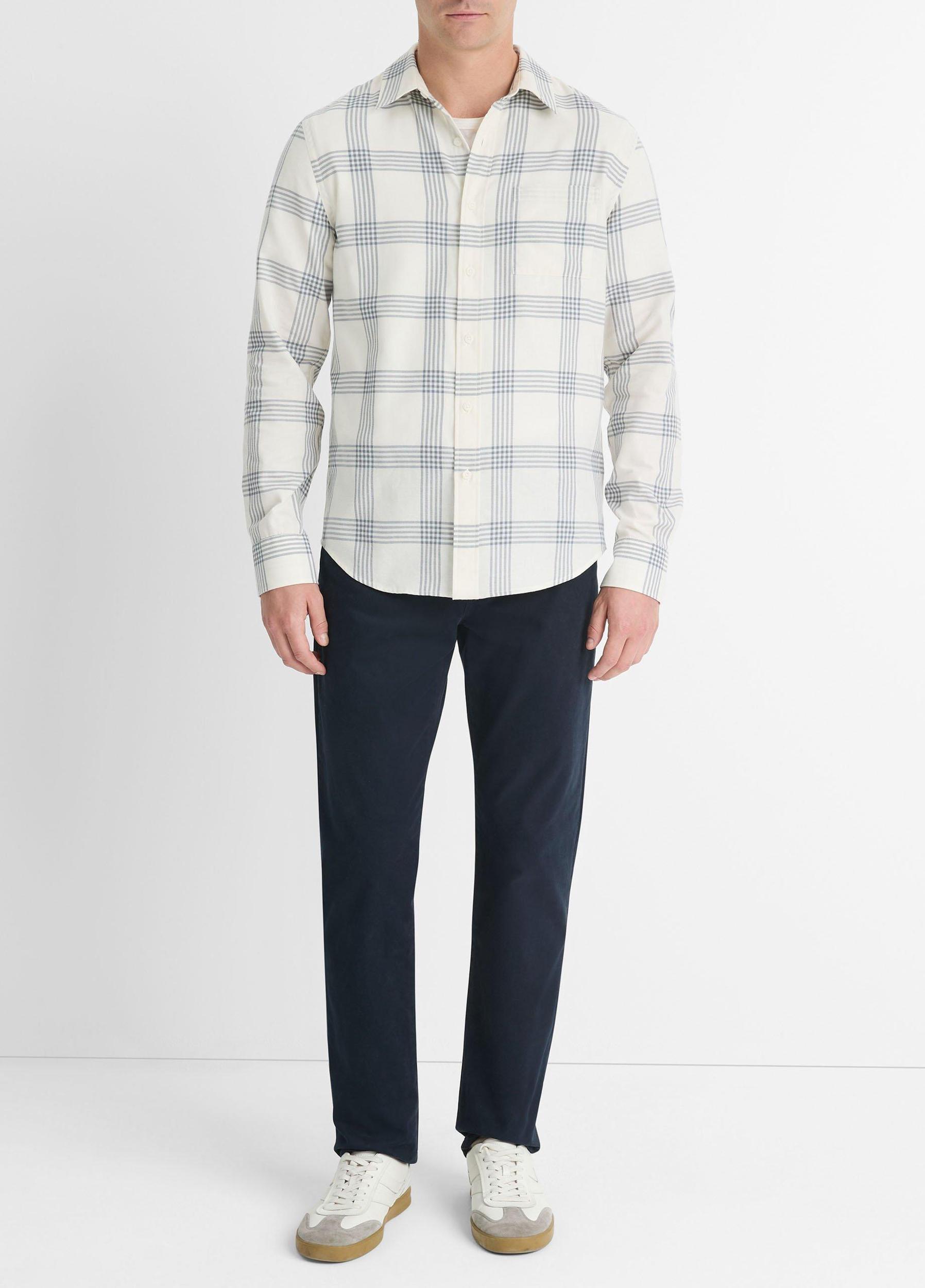 West Coast Plaid Cotton Long-Sleeve Shirt Product Image