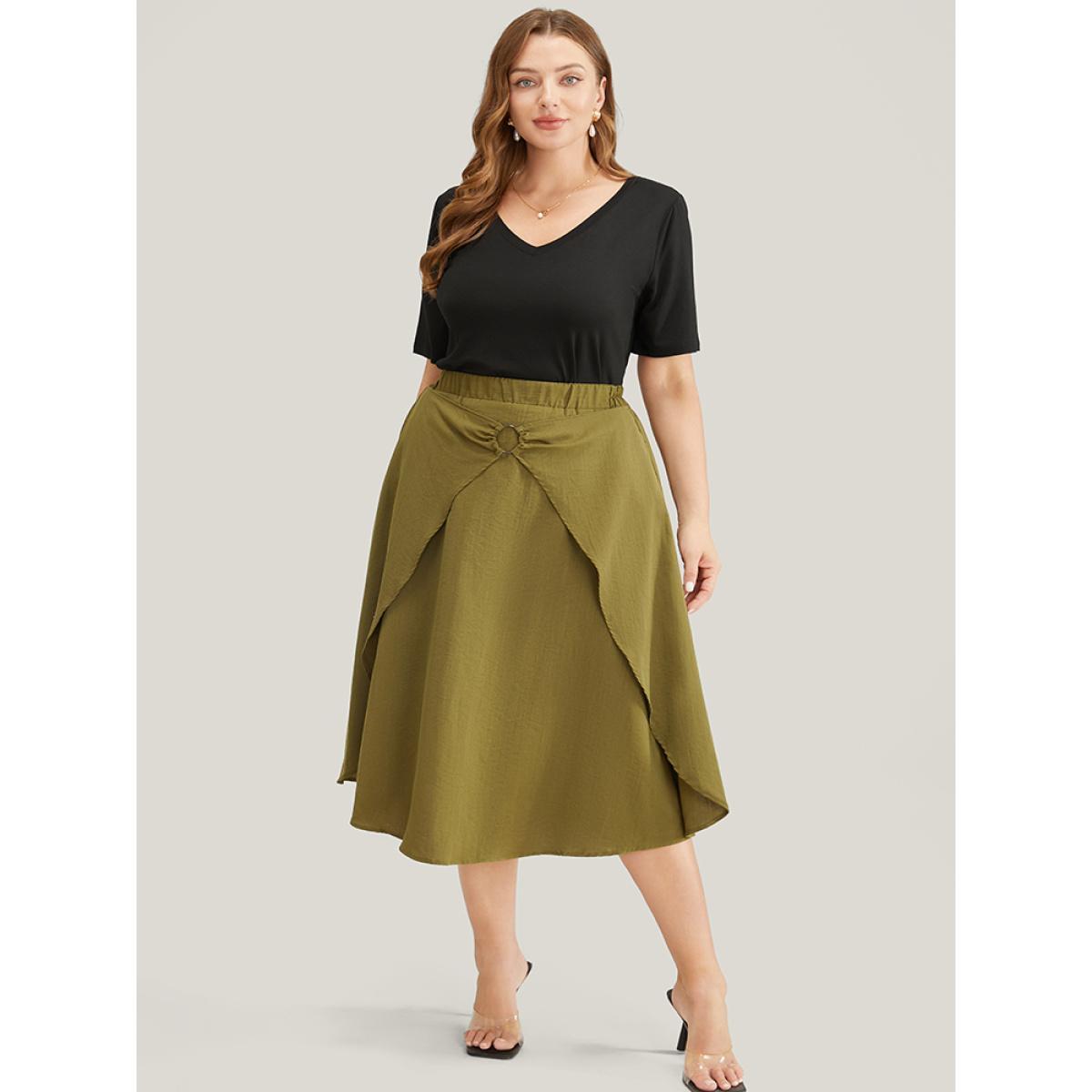 Plus Size Supersoft Essentials Moderately Stretchy Drop Shoulder T-shirt Black Women Basics Plain V-neck Dailywear T-shirts BloomChic 30/6X Product Image