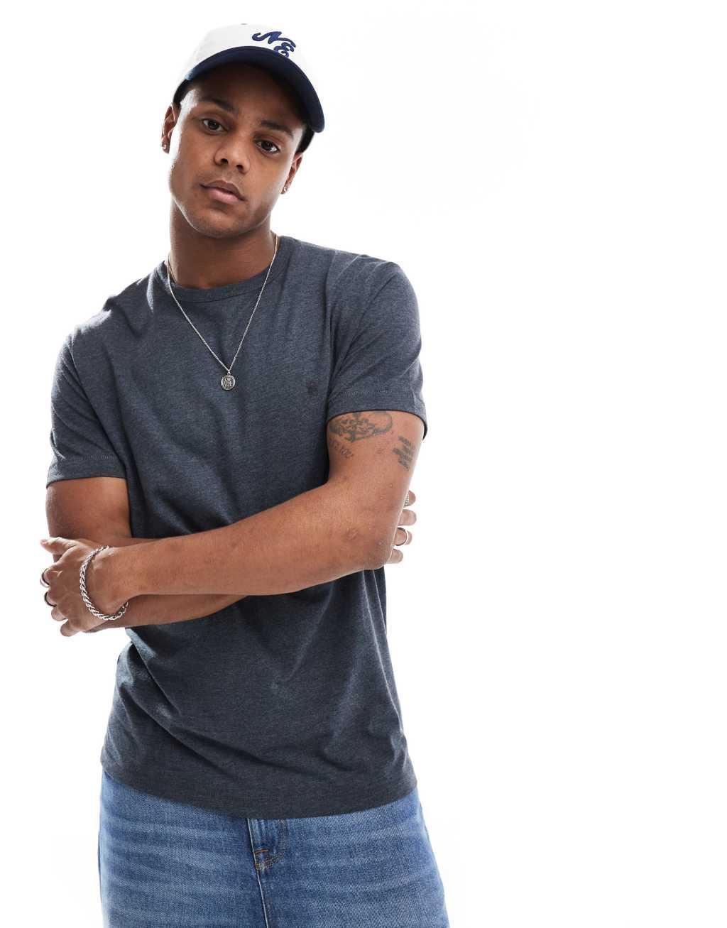 French Connection crew neck t-shirt in navy melange Product Image