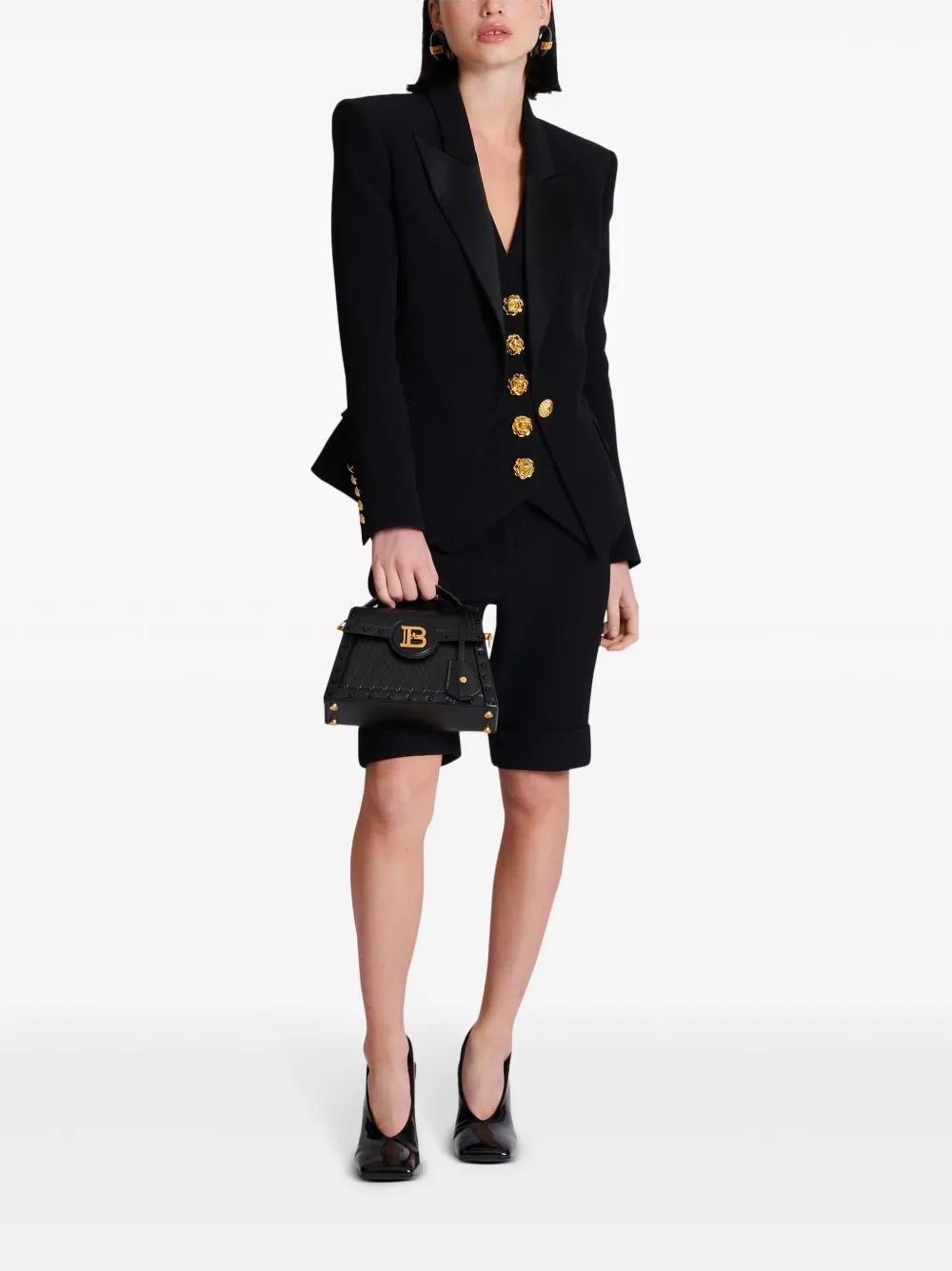 satin-lapel single-breasted blazer Product Image
