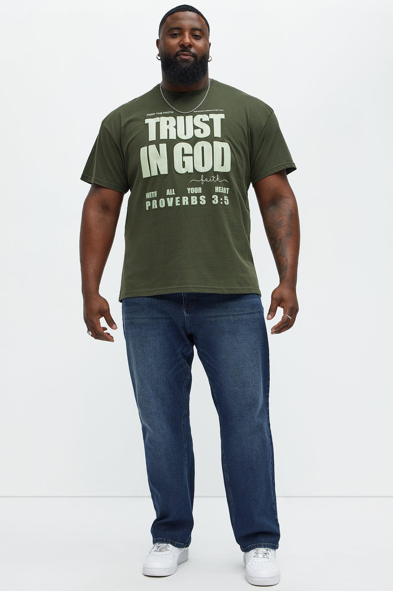 Proverbs 3:5 Short Sleeve Tee - Dark Olive Product Image