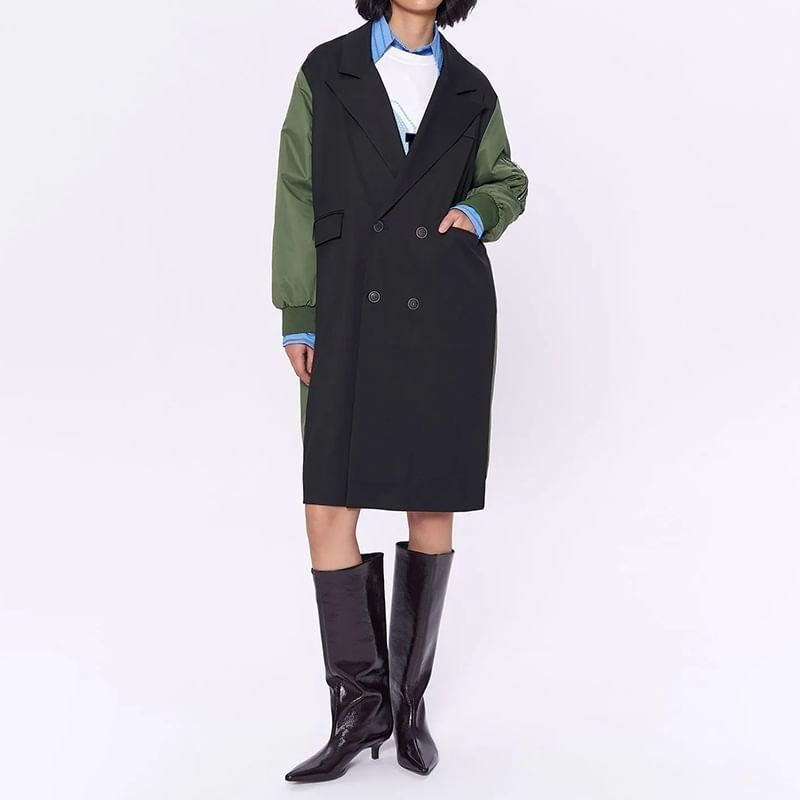 Two-Tone Double-Breasted Jacket Product Image