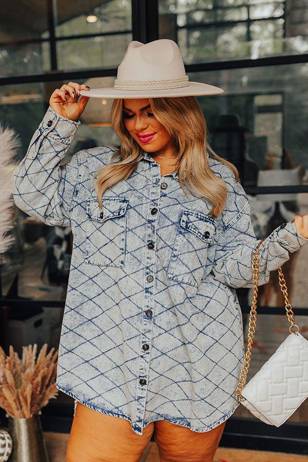 Stop Time Light Weight Denim Jacket in Light Wash Curves Product Image