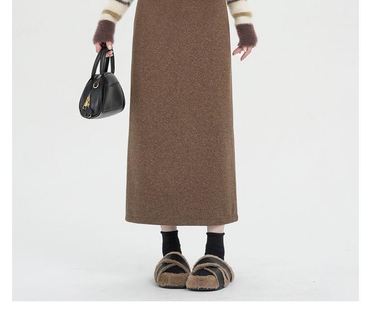 High Rise Plain Midi H-Line Skirt Product Image
