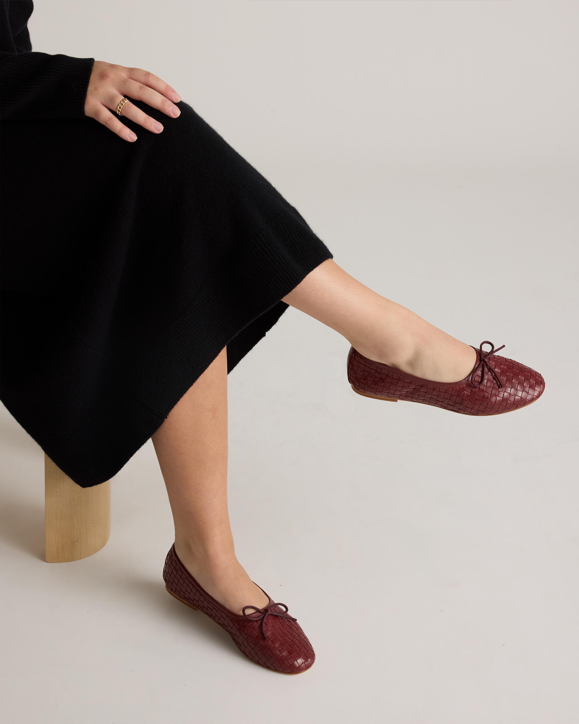 Quince | Women's Italian Leather Handwoven Ballet Flat Product Image