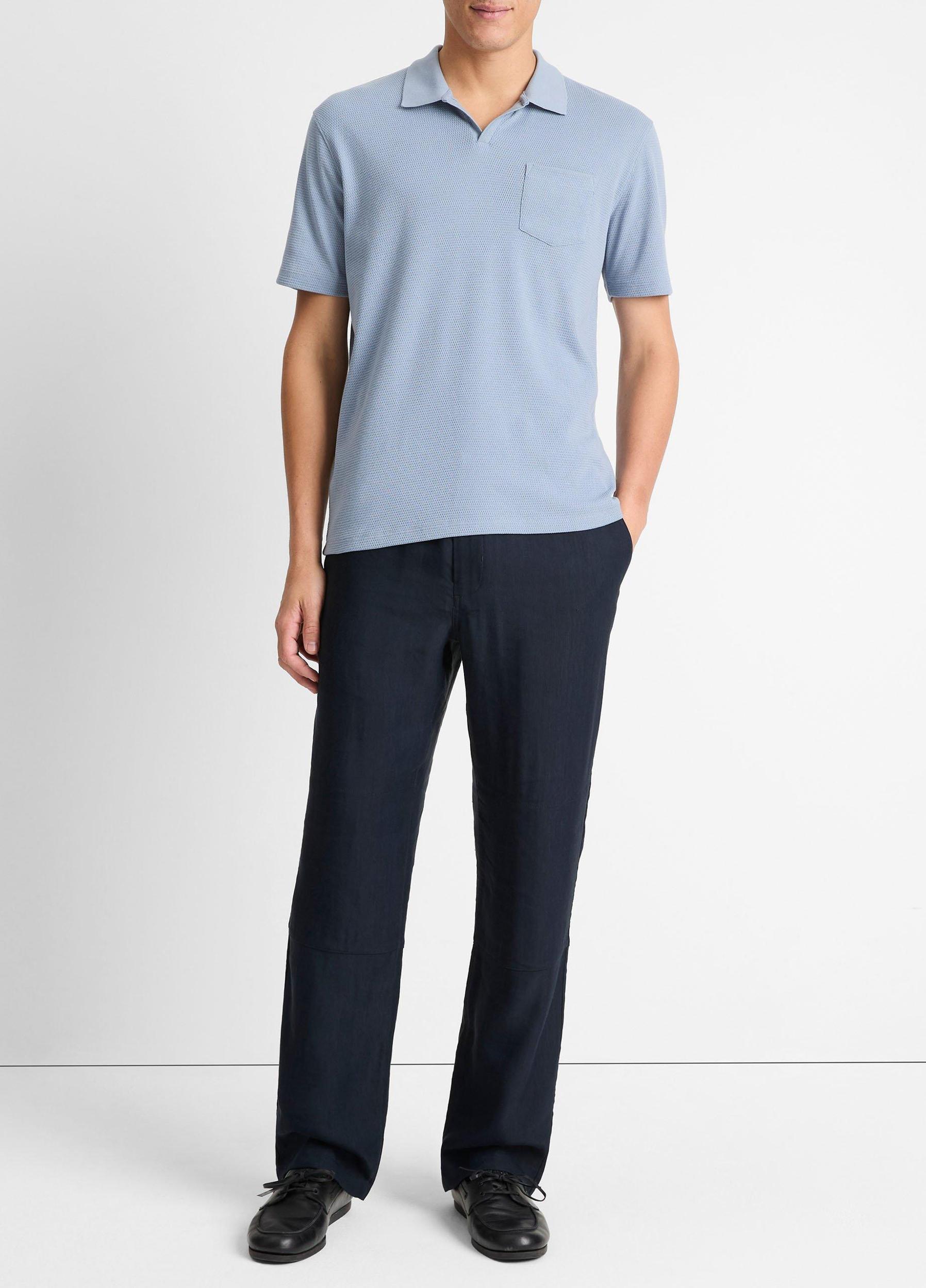 Mens Cotton-Blend Johnny-Collar Polo Shirt Vince Product Image