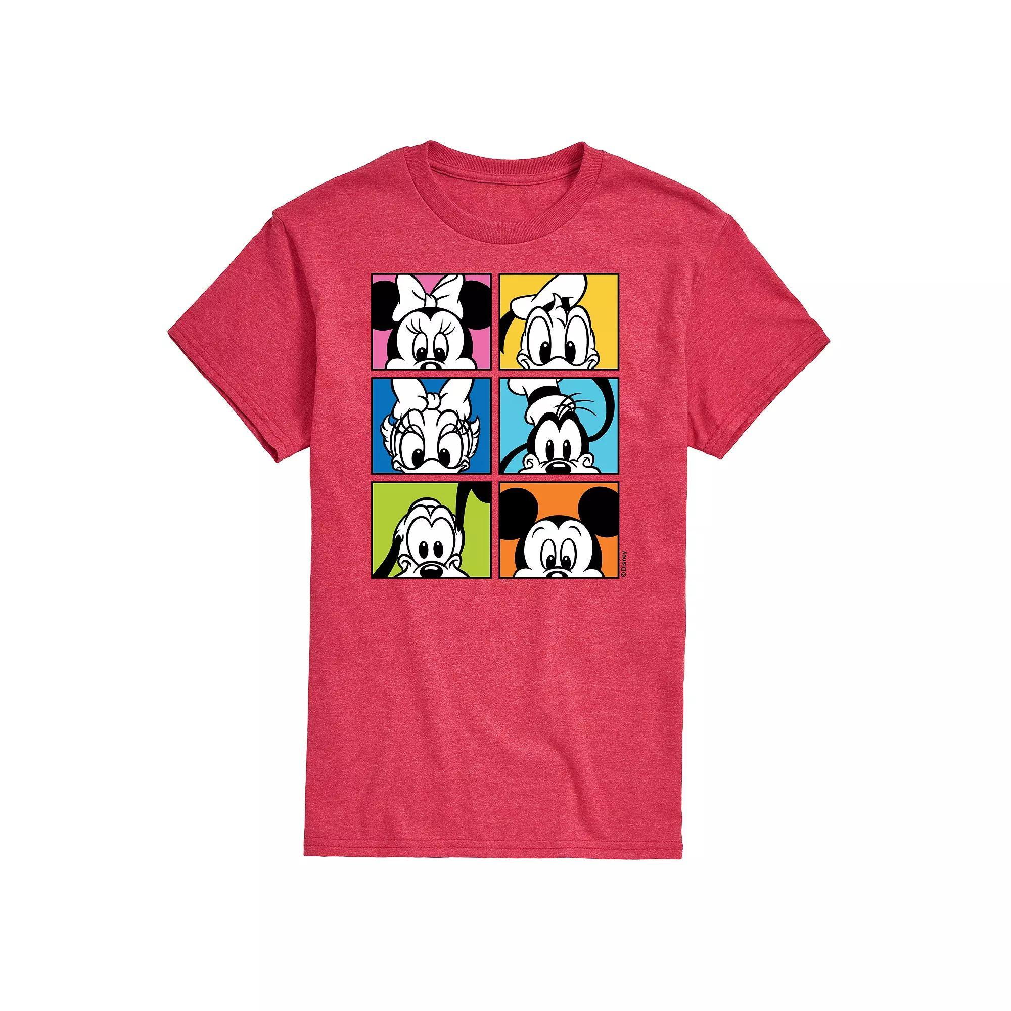 Disney's Mickey Mouse Men's Friends Grid Graphic Tee, Size: Medium, Gray Product Image