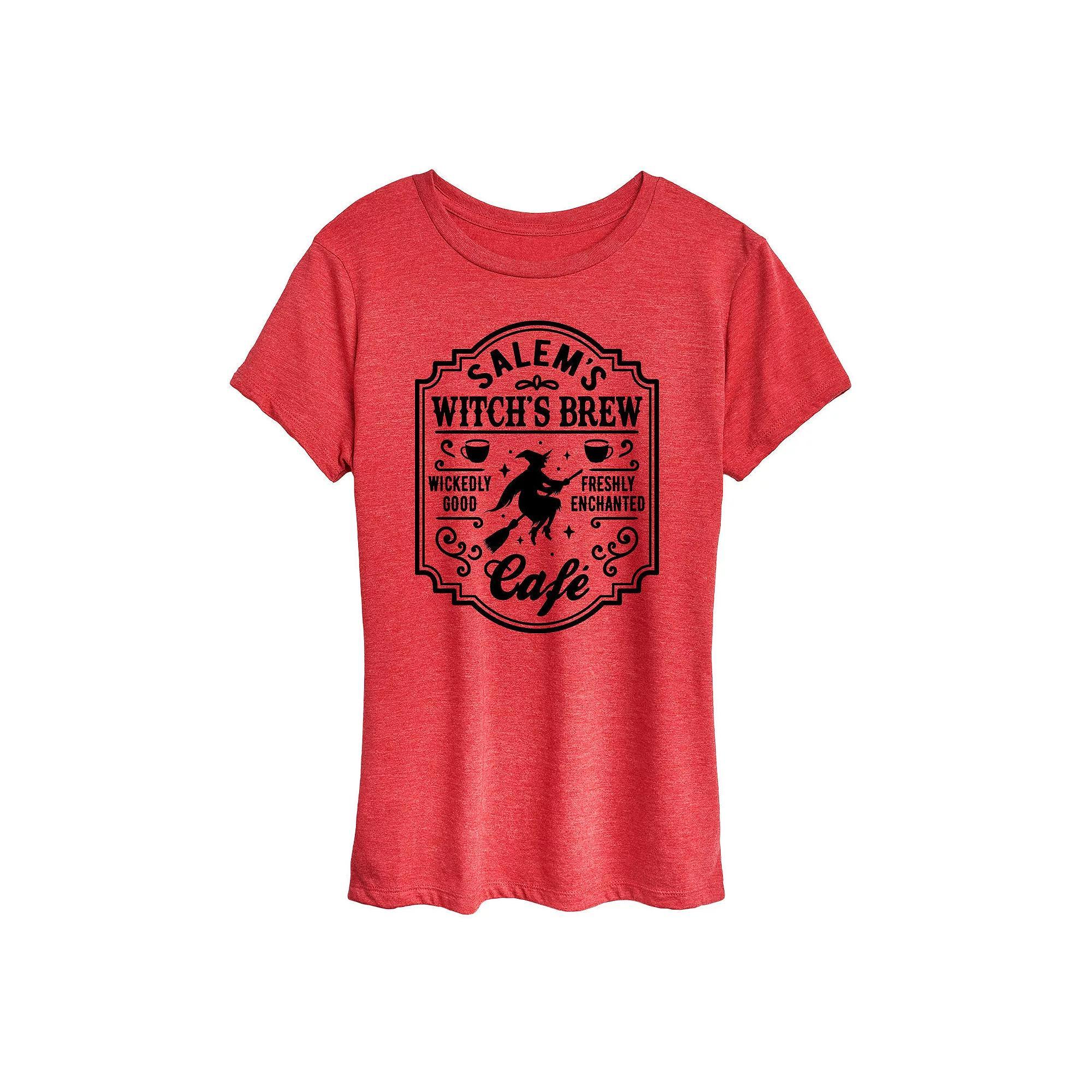 Womens Salems Witchs Brew Cafe Halloween Tee, Girls Product Image