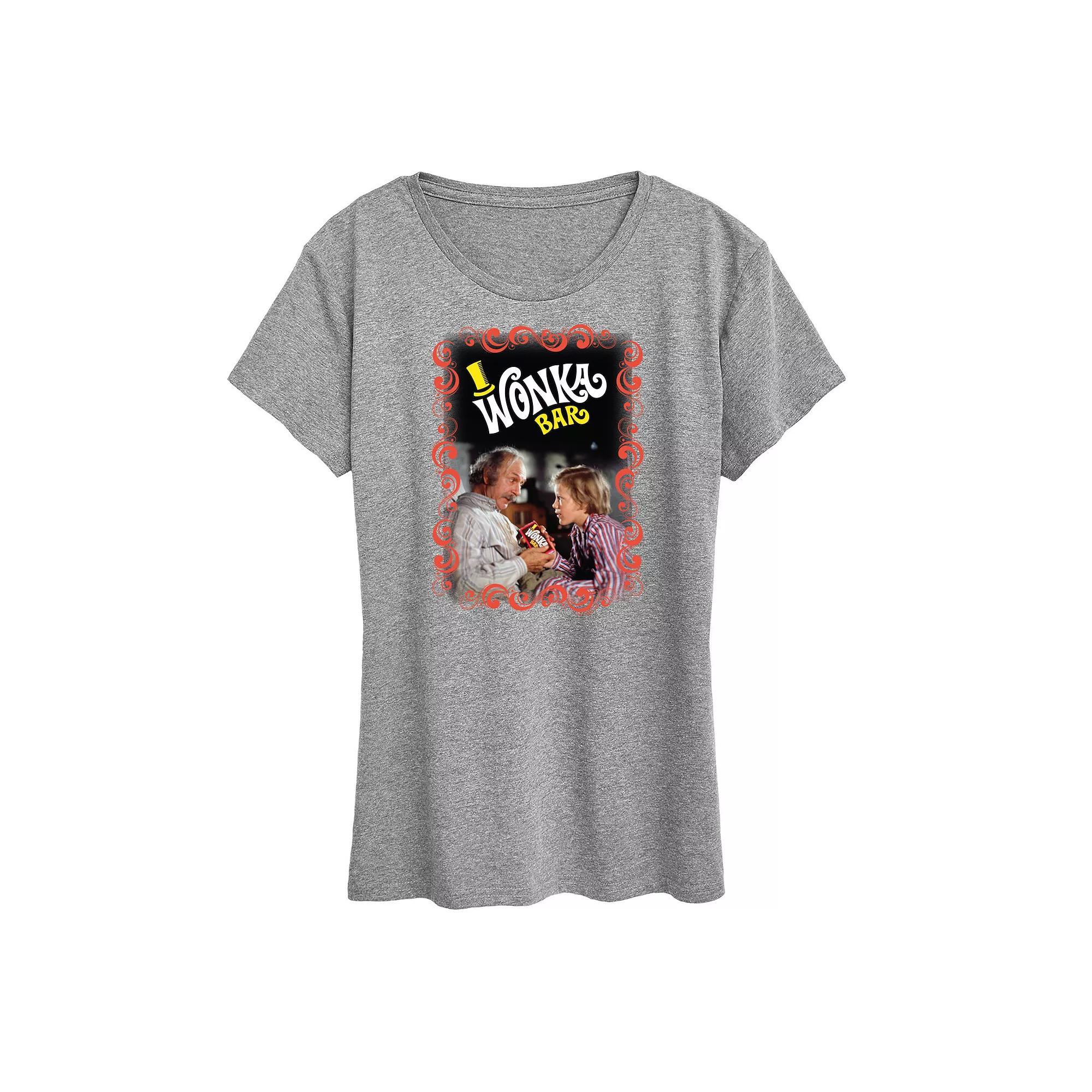 Womens Willy Wonka and the Chocolate Factory Charlie & Grandpa Joe Graphic Tee, Girls Grey Grey Product Image