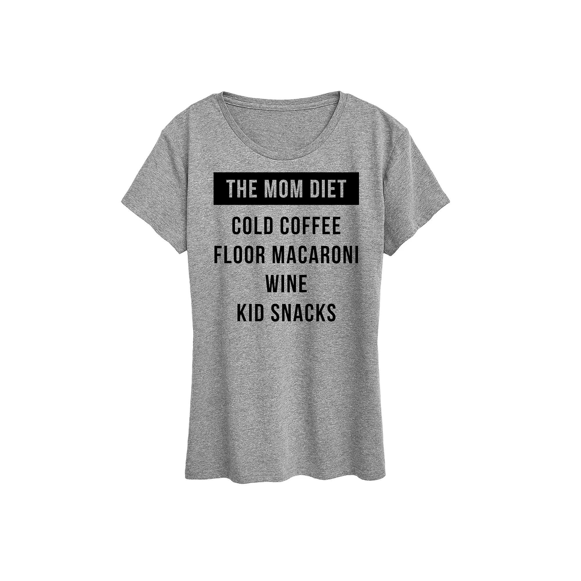 Womens The Mom Diet Graphic Tee Grey Gray Product Image