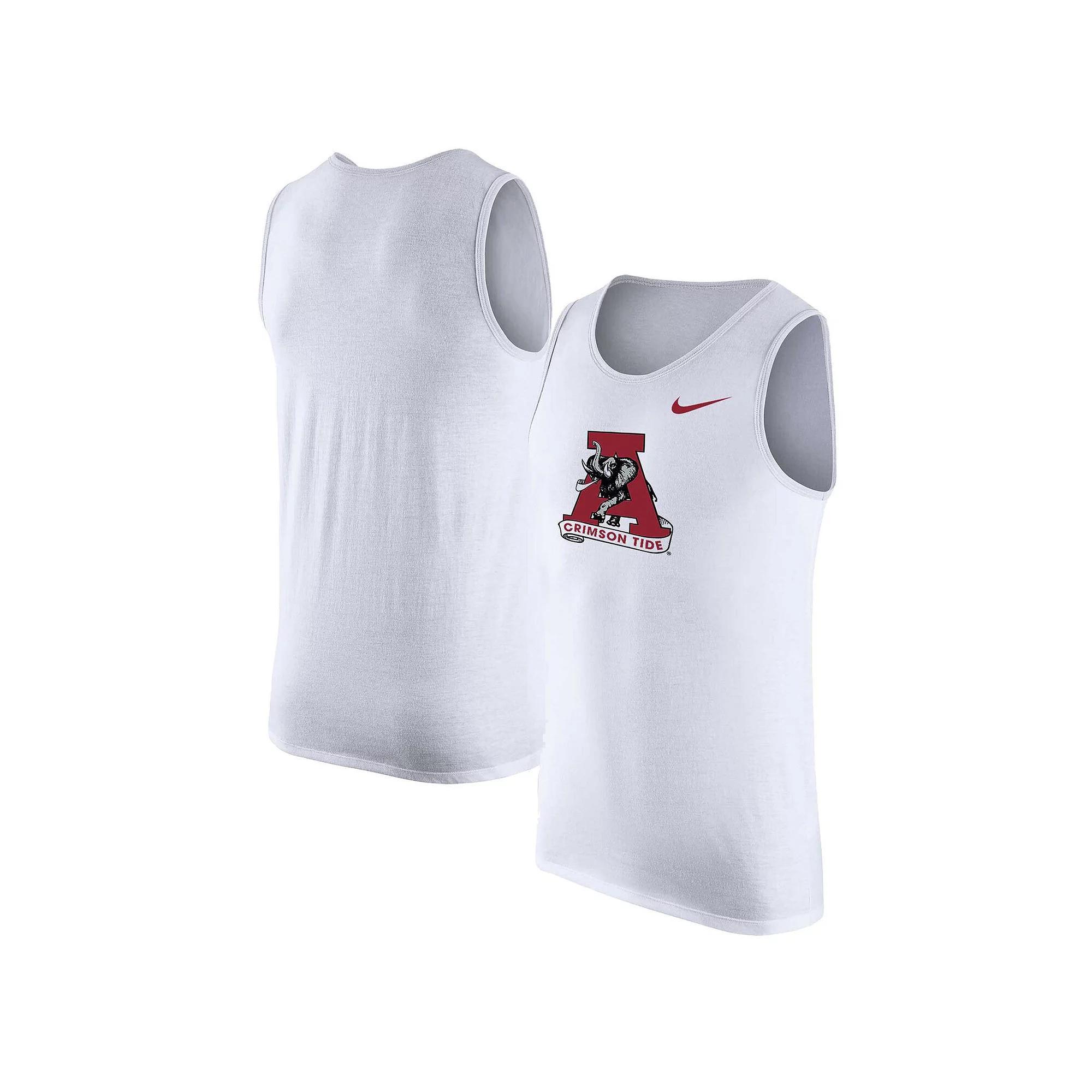 Men's Nike White Alabama Crimson Tide Vintage Logo Performance Tank Top, Size: Small Product Image