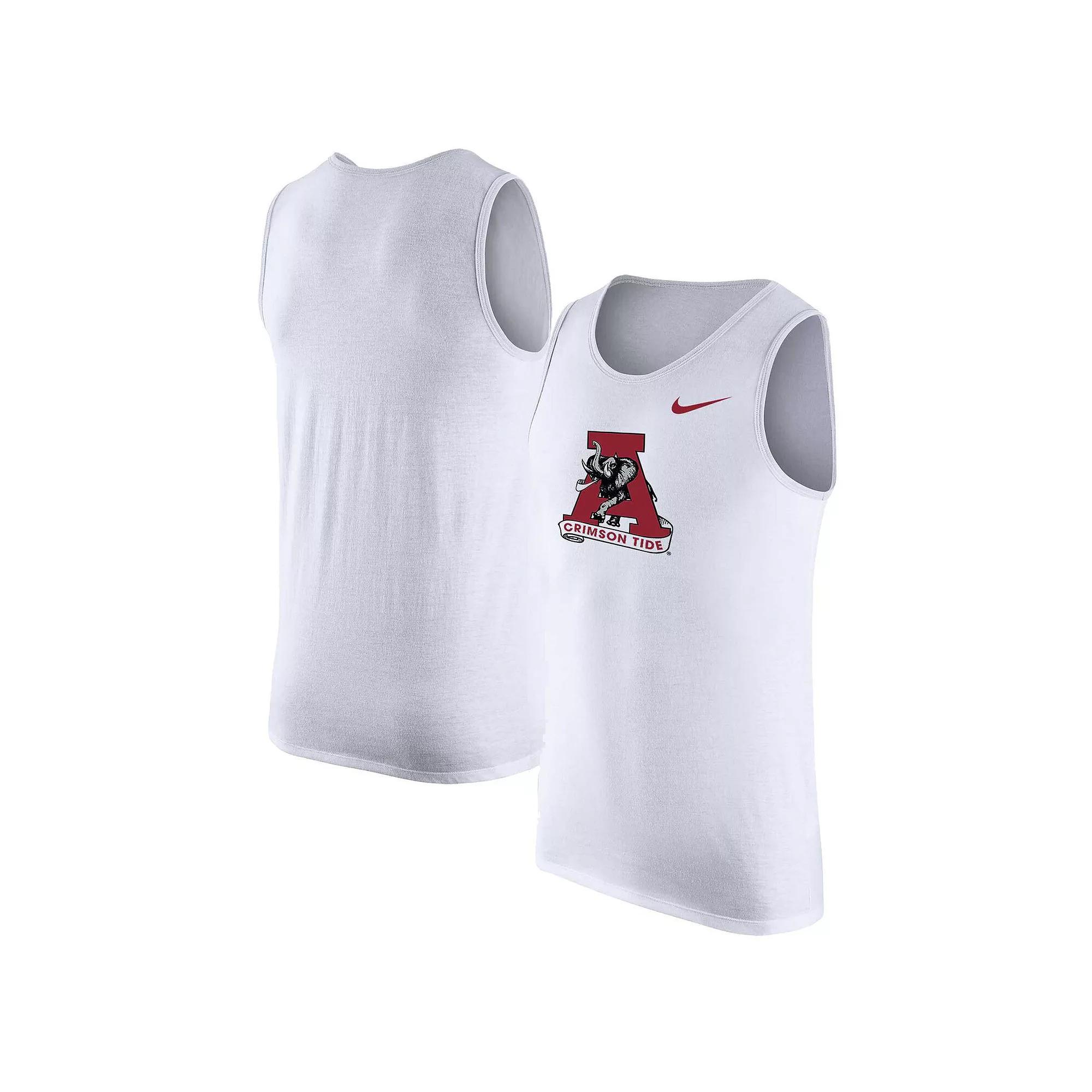 Men's Nike White Alabama Crimson Tide Vintage Logo Performance Tank Top, Size: Small Product Image
