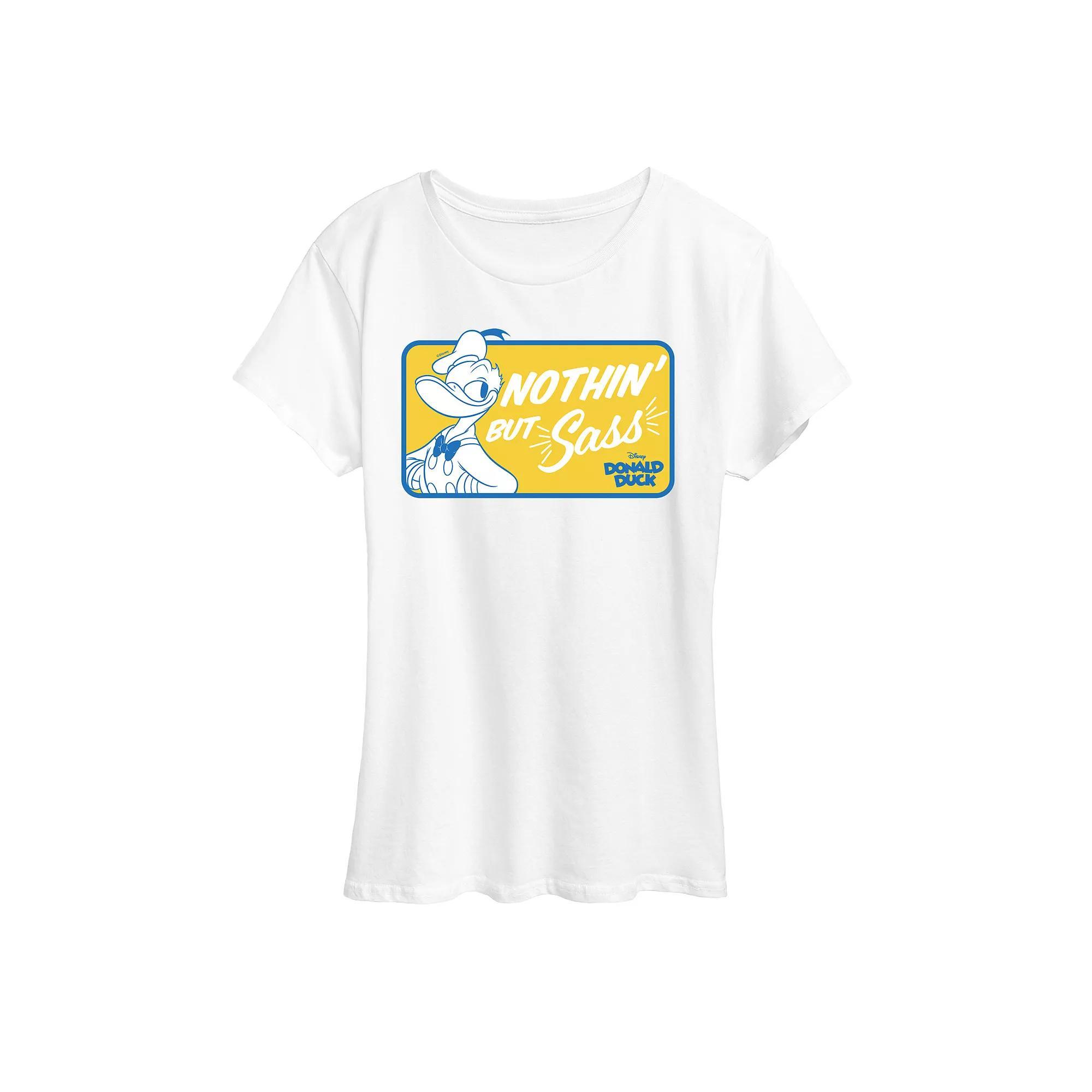 Disney's Donald Duck Women's Nothin' But Sass Graphic Tee, Size: Large, White Product Image