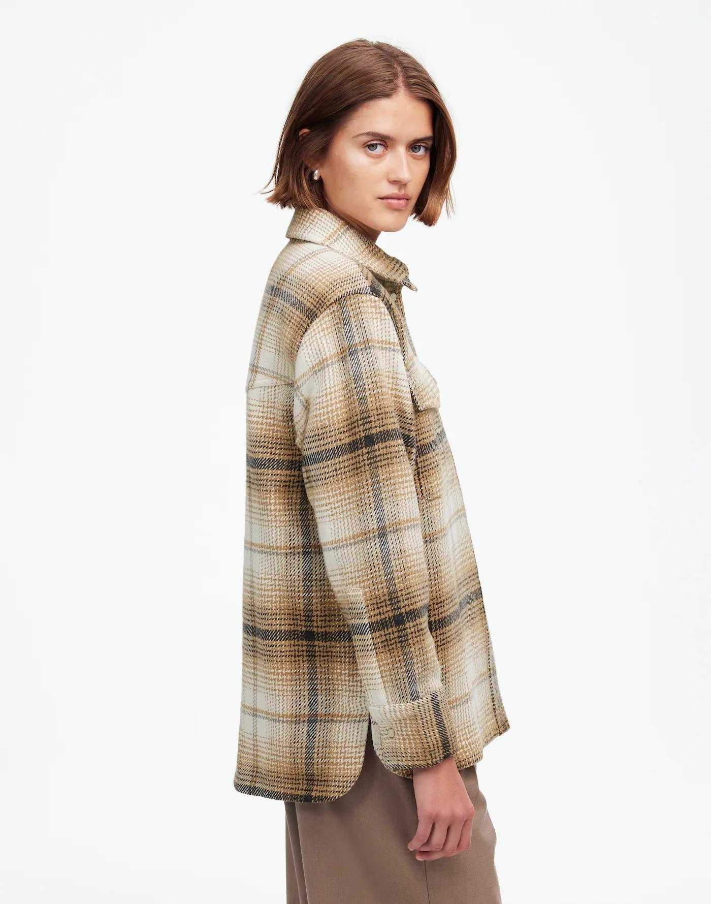 Flannel Button-Up Shirt-Jacket in Plaid Product Image